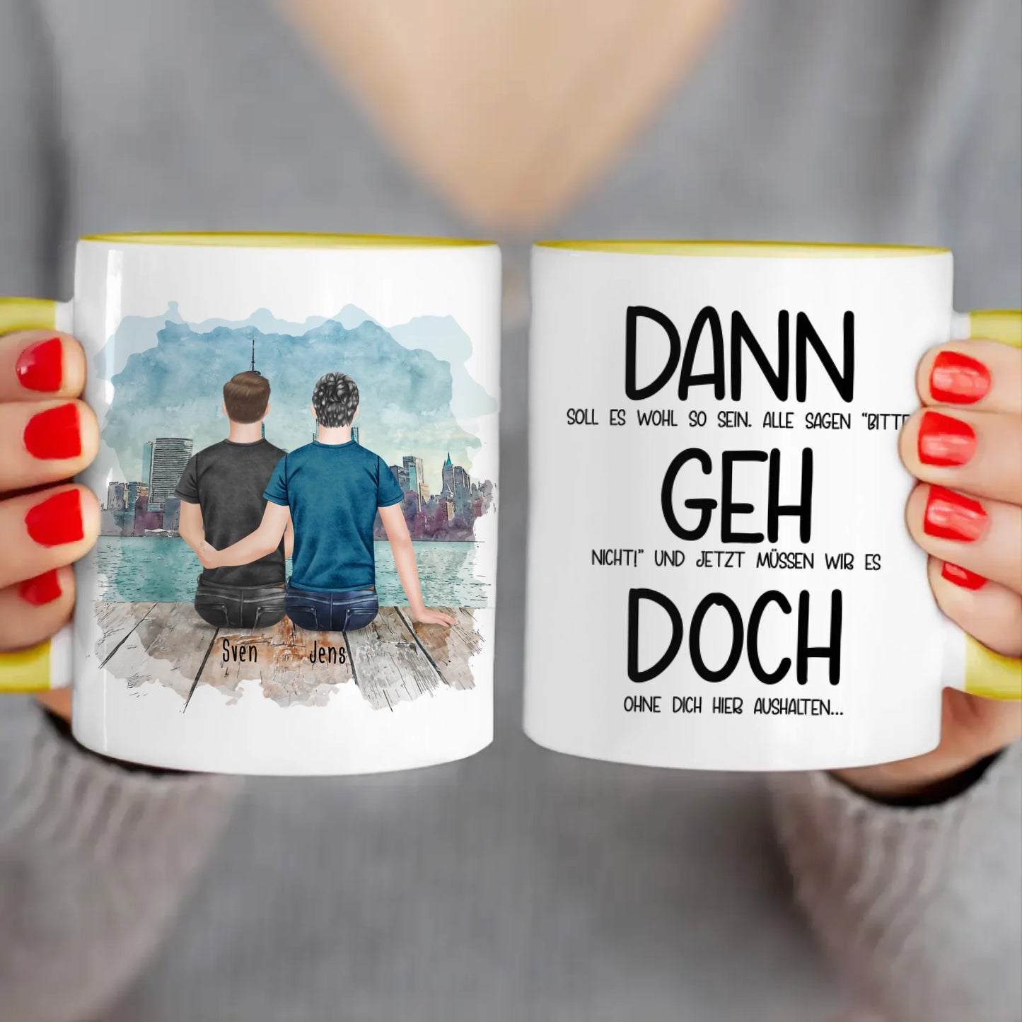 Personalisierte Tasse Kollegen (2 Männer) - Abschiedsgeschenk