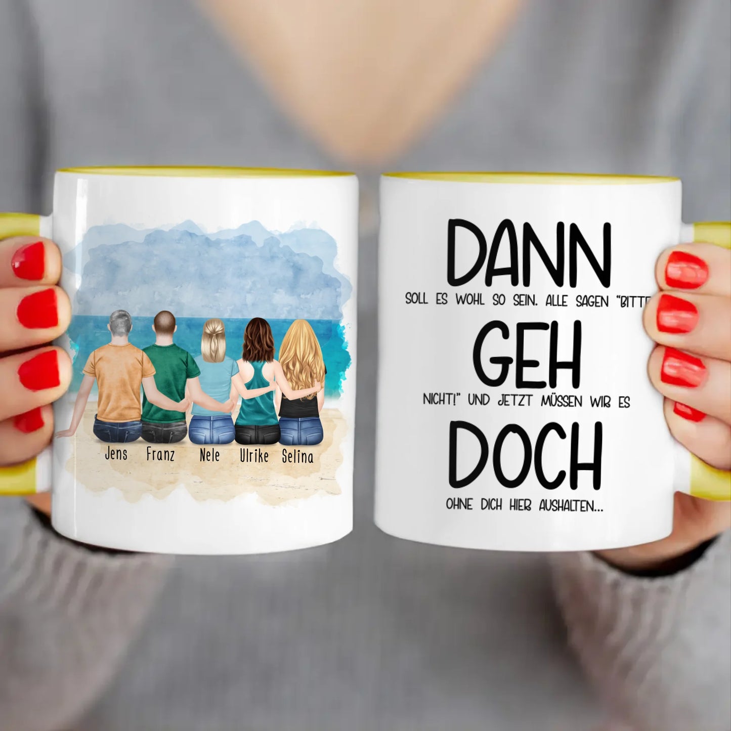 Personalisierte Tasse Kollegen (3 Frauen + 2 Männer) - Abschiedsgeschenk