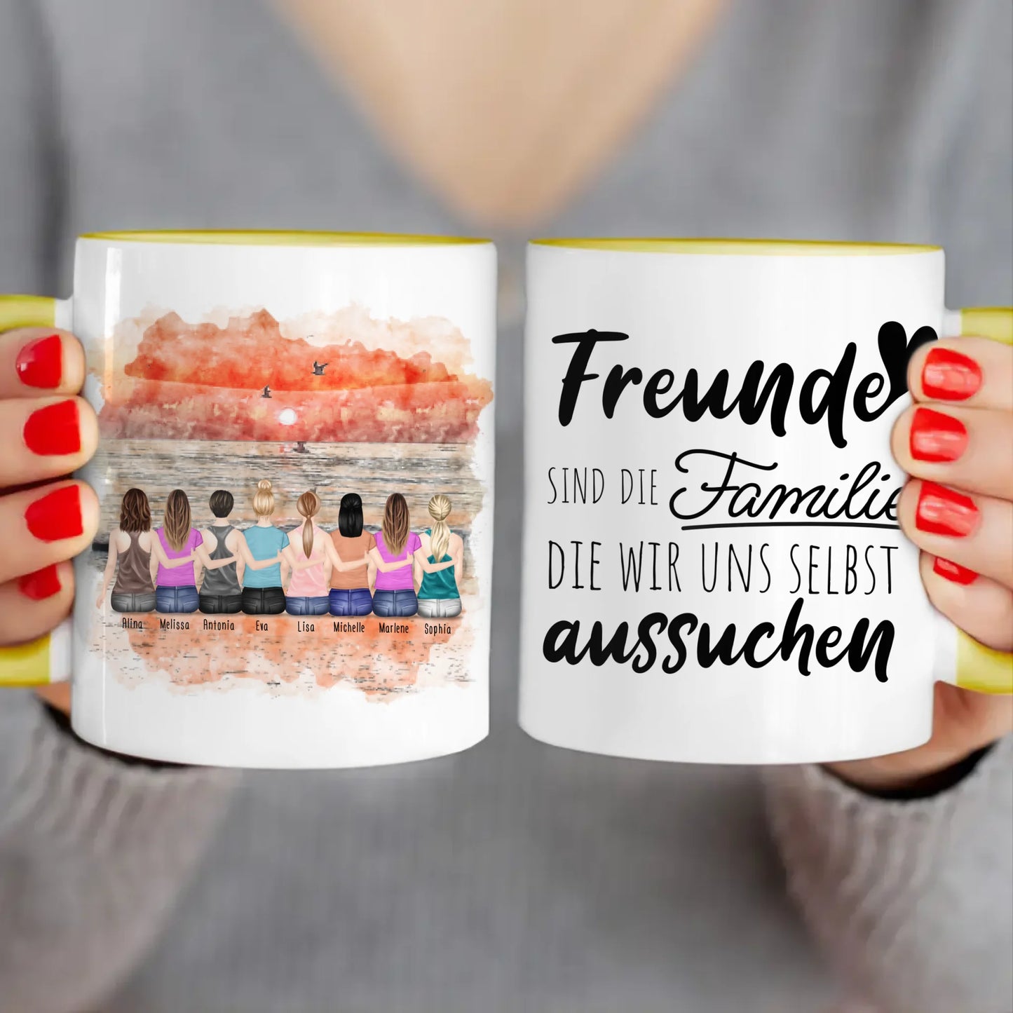 Personalisierte Tasse für Beste Freundinnen (8 Freundinnen)