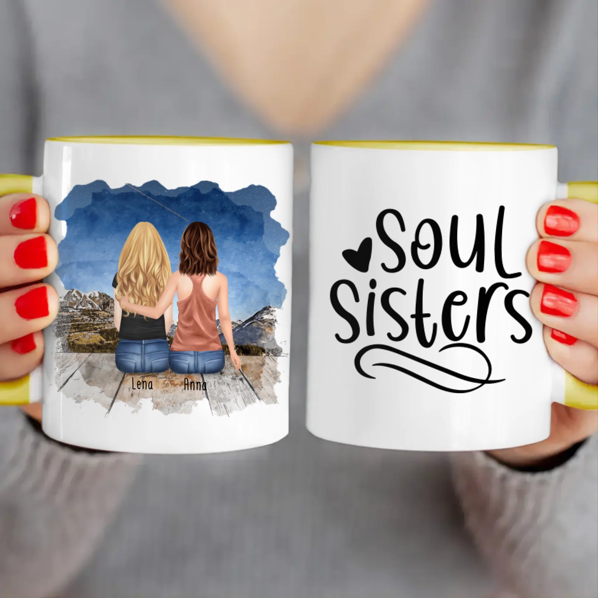 Personalisierte Tasse für Beste Freundinnen (2 Freundinnen)