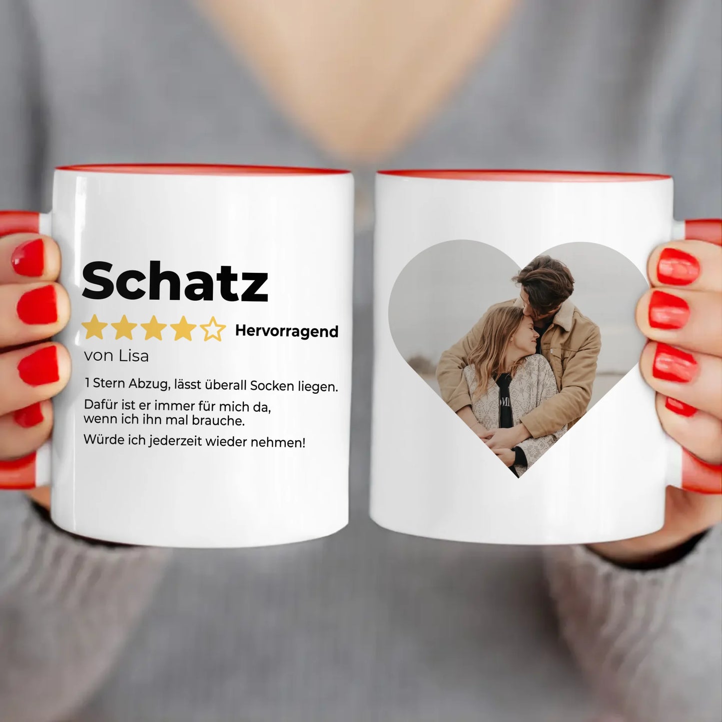 Personalisierte Tasse - Bewertung für Partner