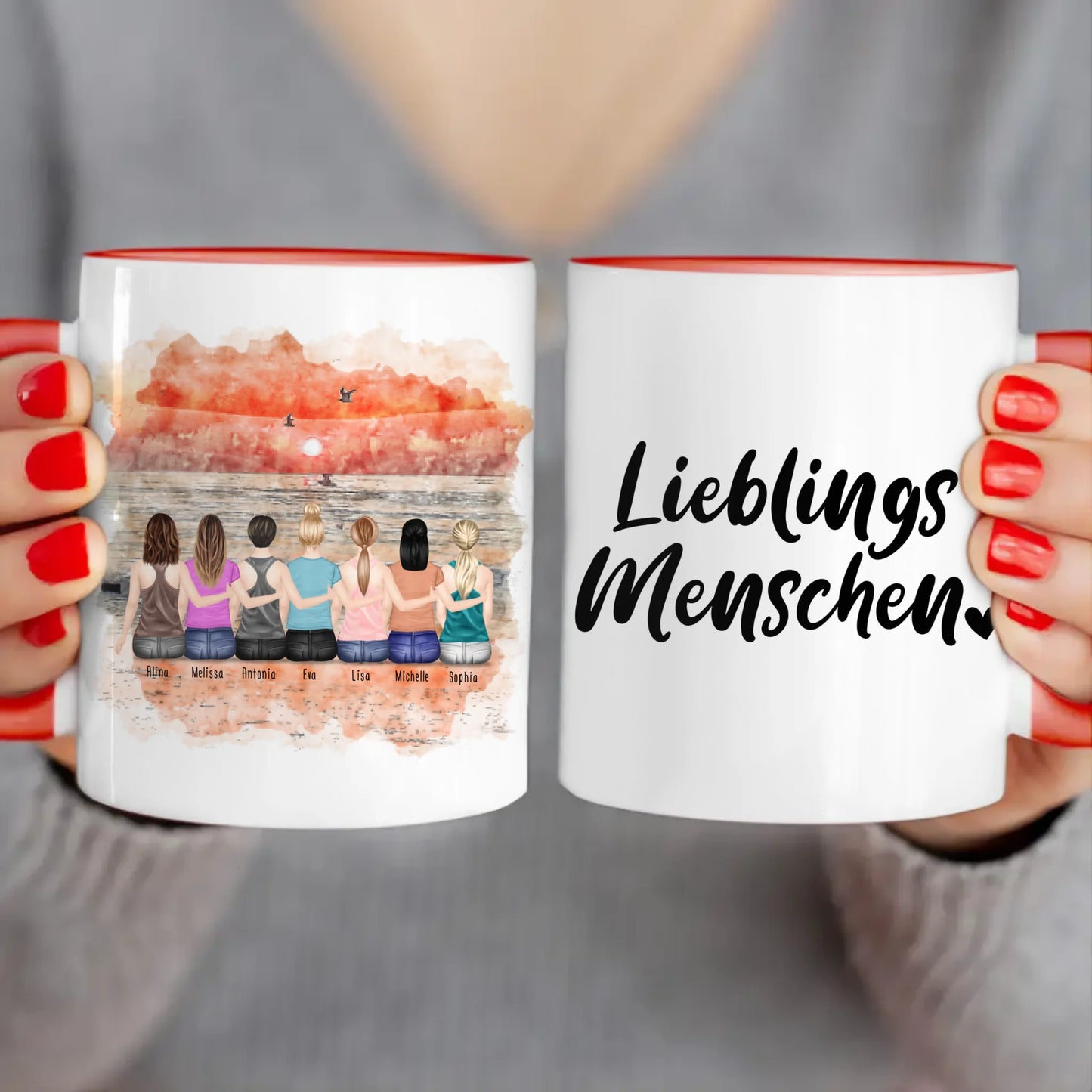 Personalisierte Tasse für Beste Freundinnen (7 Freundinnen)