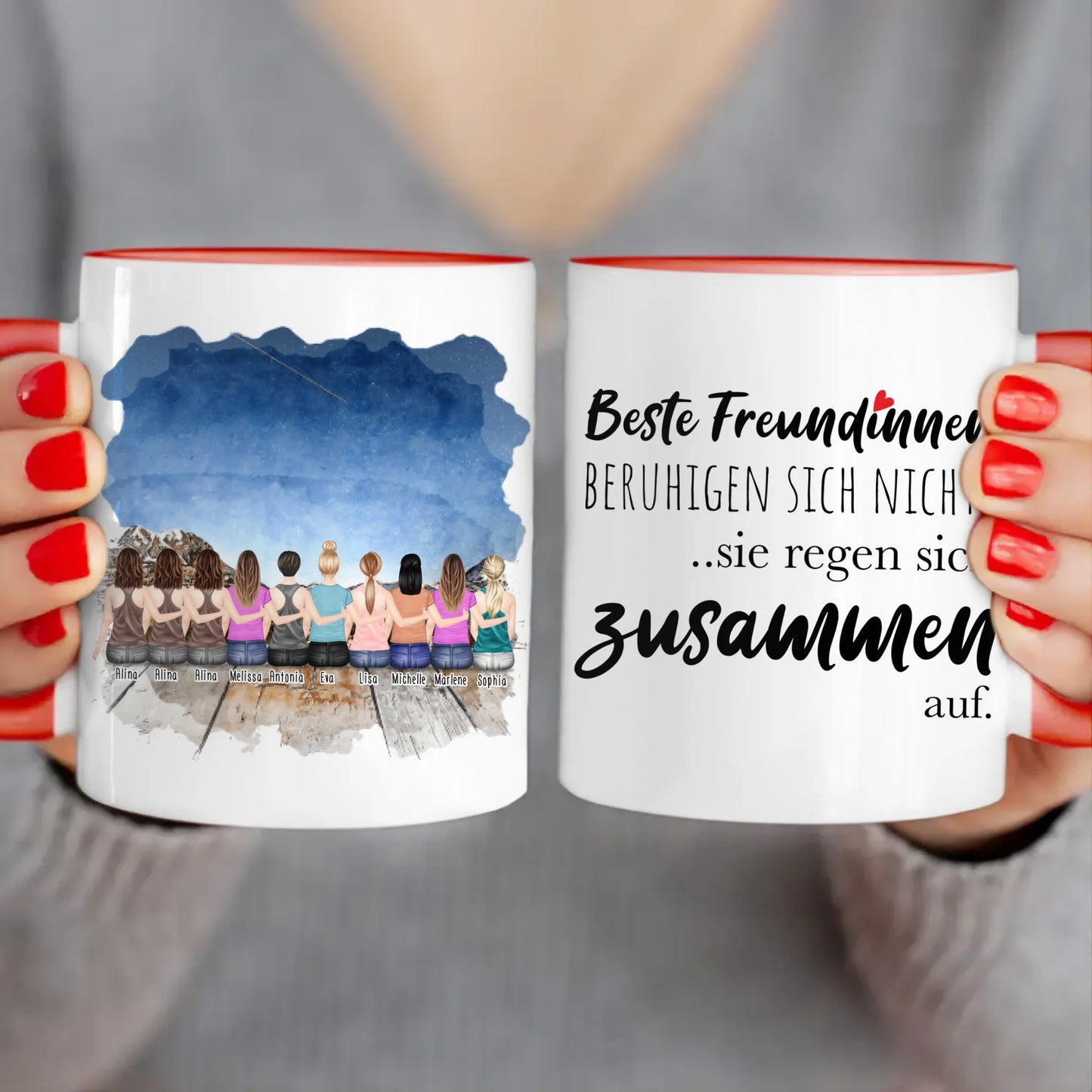 Personalisierte Tasse für Beste Freundinnen (10 Freundinnen)