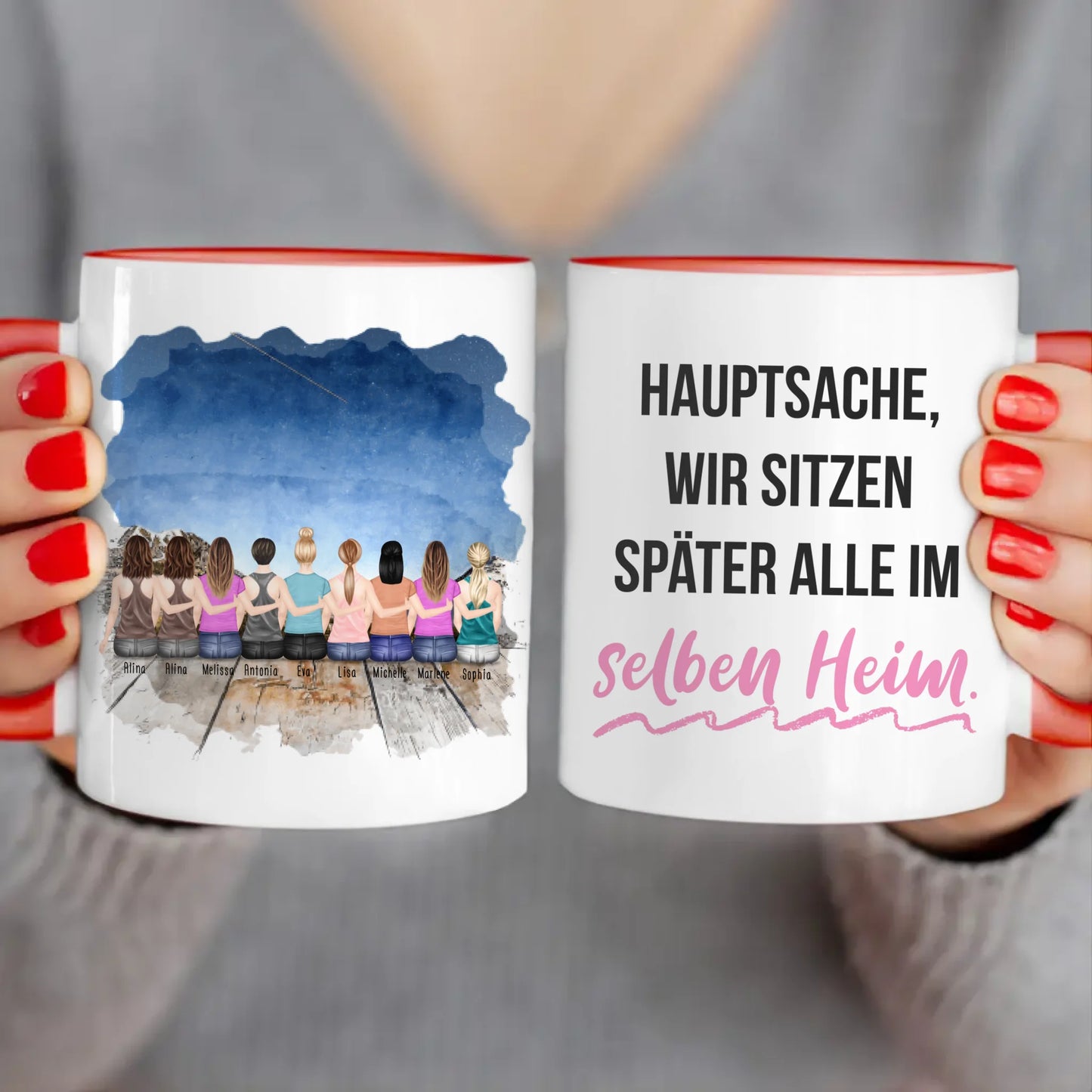 Personalisierte Tasse für Beste Freundinnen (9 Freundinnen)