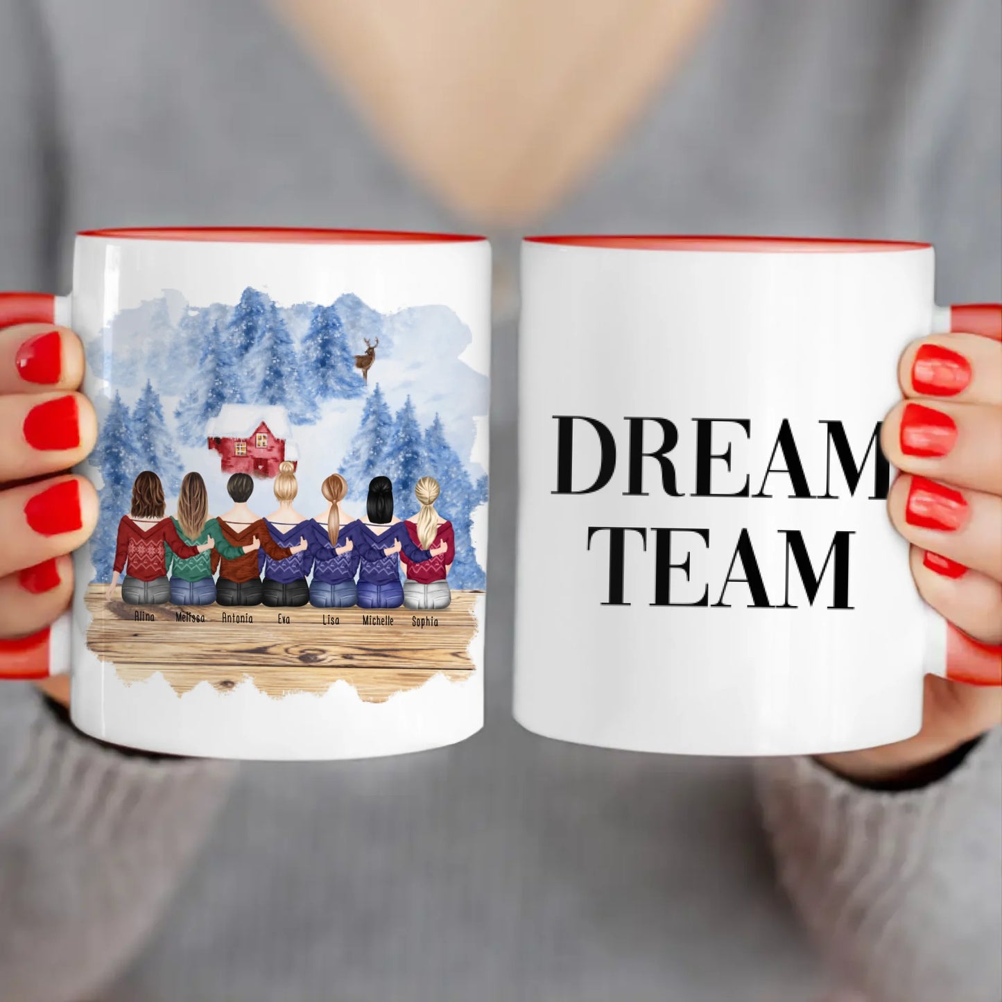 Personalisierte Tasse für Beste Freundinnen (7 Freundinnen) - Weihnachtstasse