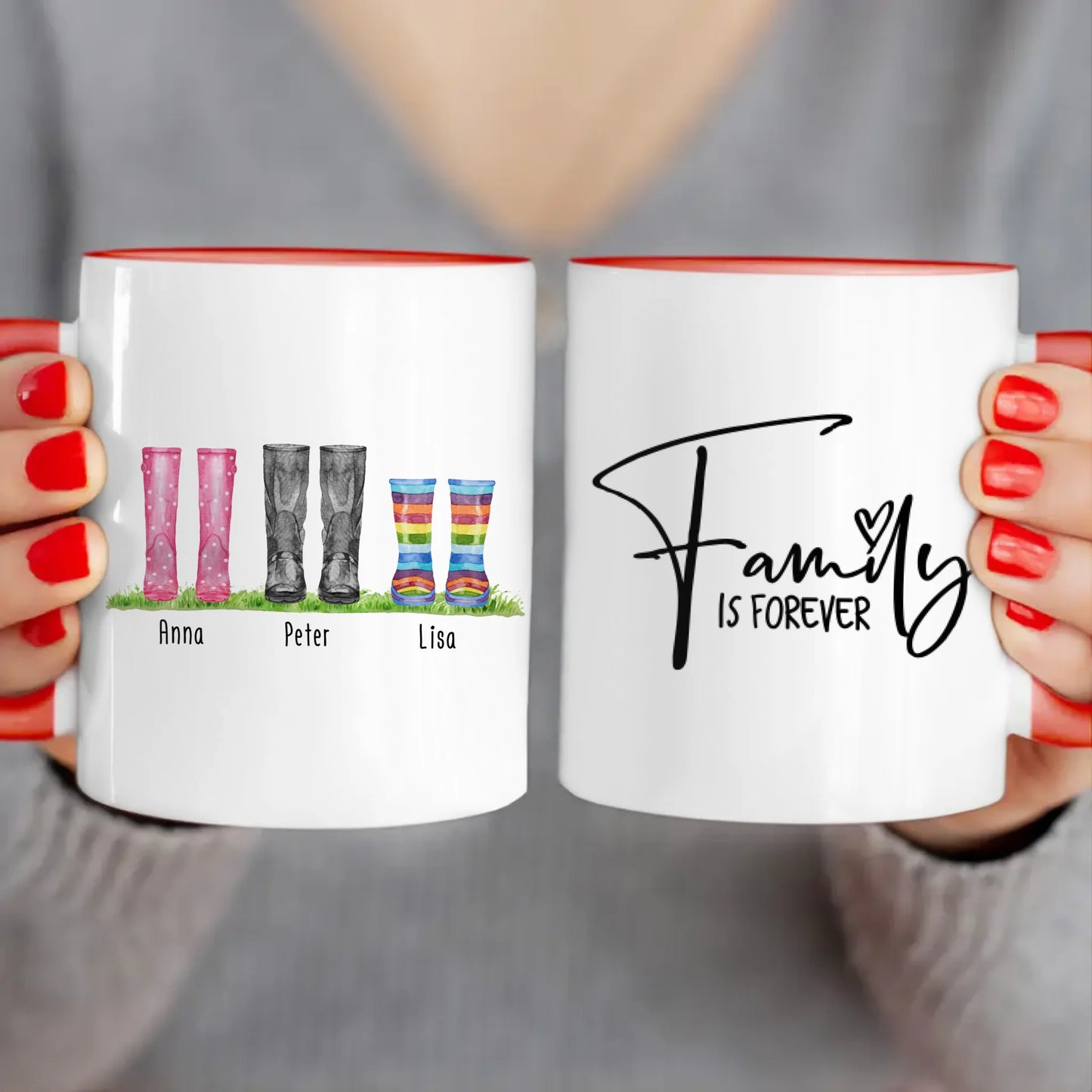 Personalisierte Gummistiefel Tasse (2-6 Personen)