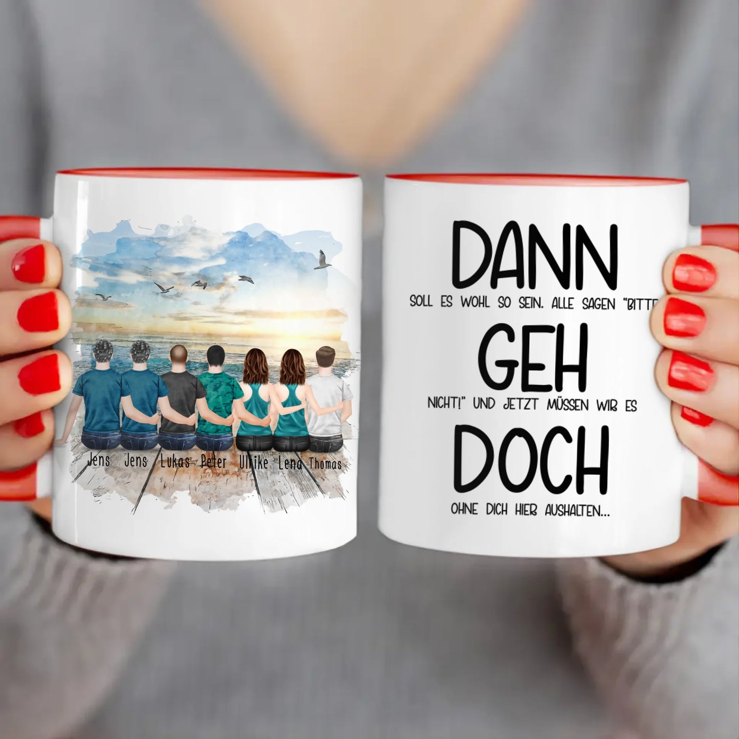 Personalisierte Tasse Kollegen (2 Frauen + 5 Männer) - Abschiedsgeschenk