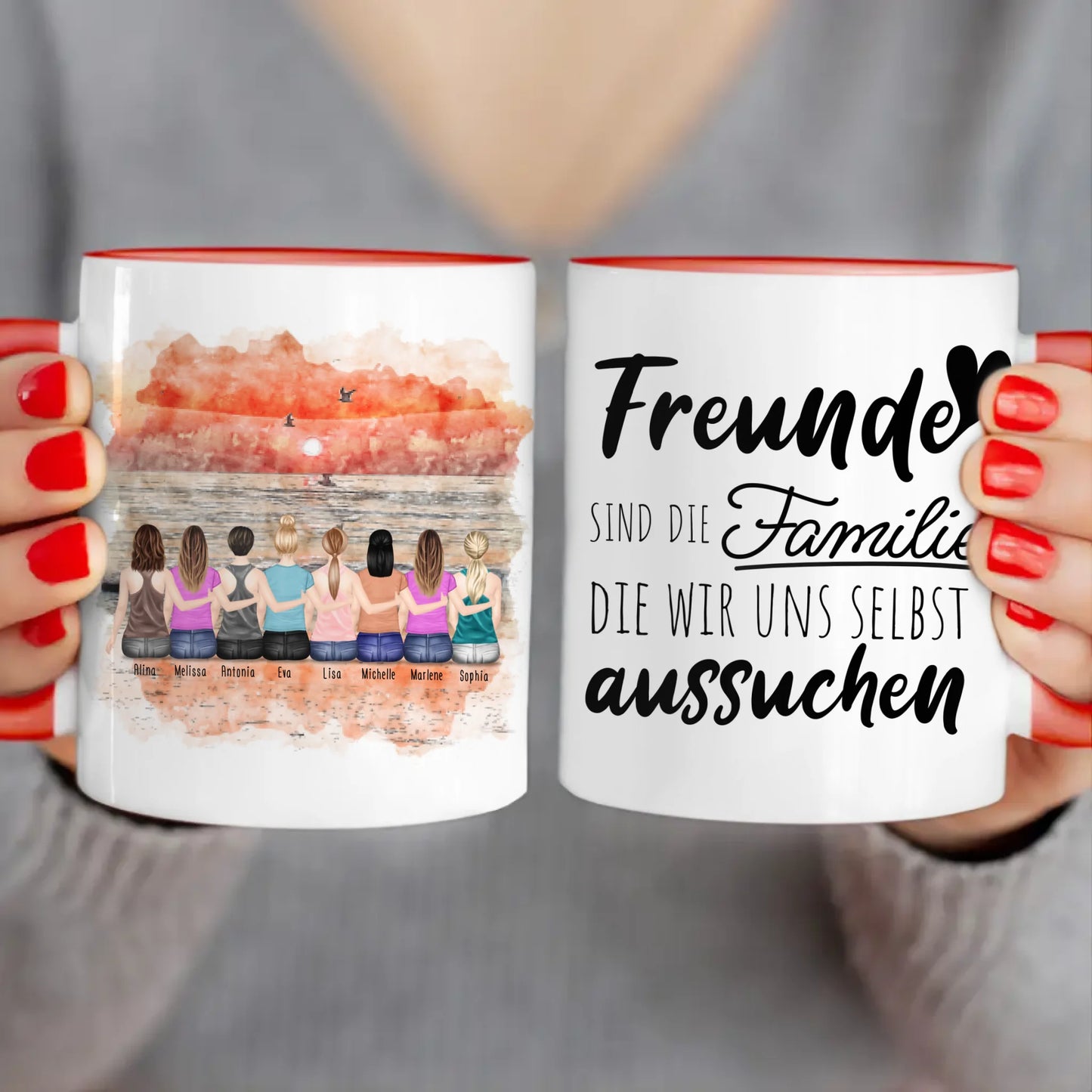 Personalisierte Tasse für Beste Freundinnen (8 Freundinnen)