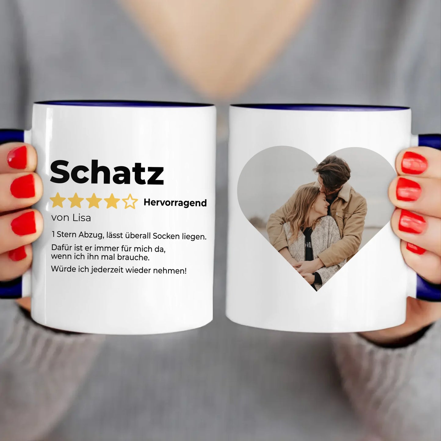 Personalisierte Tasse - Bewertung für Partner