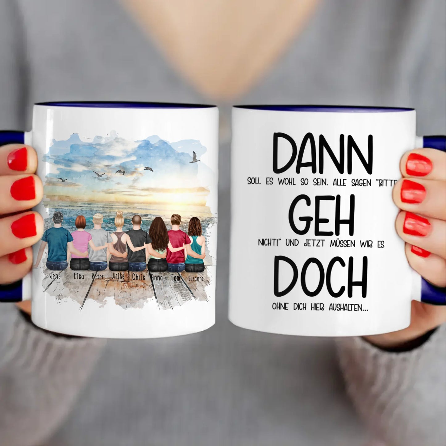 Personalisierte Tasse Kollegen (4 Frauen + 4 Männer) - Abschiedsgeschenk