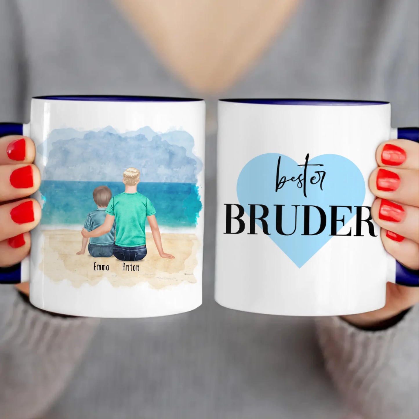 Personalisierte Tasse - 1 Teenager (m) + 1 Kind (m/w)