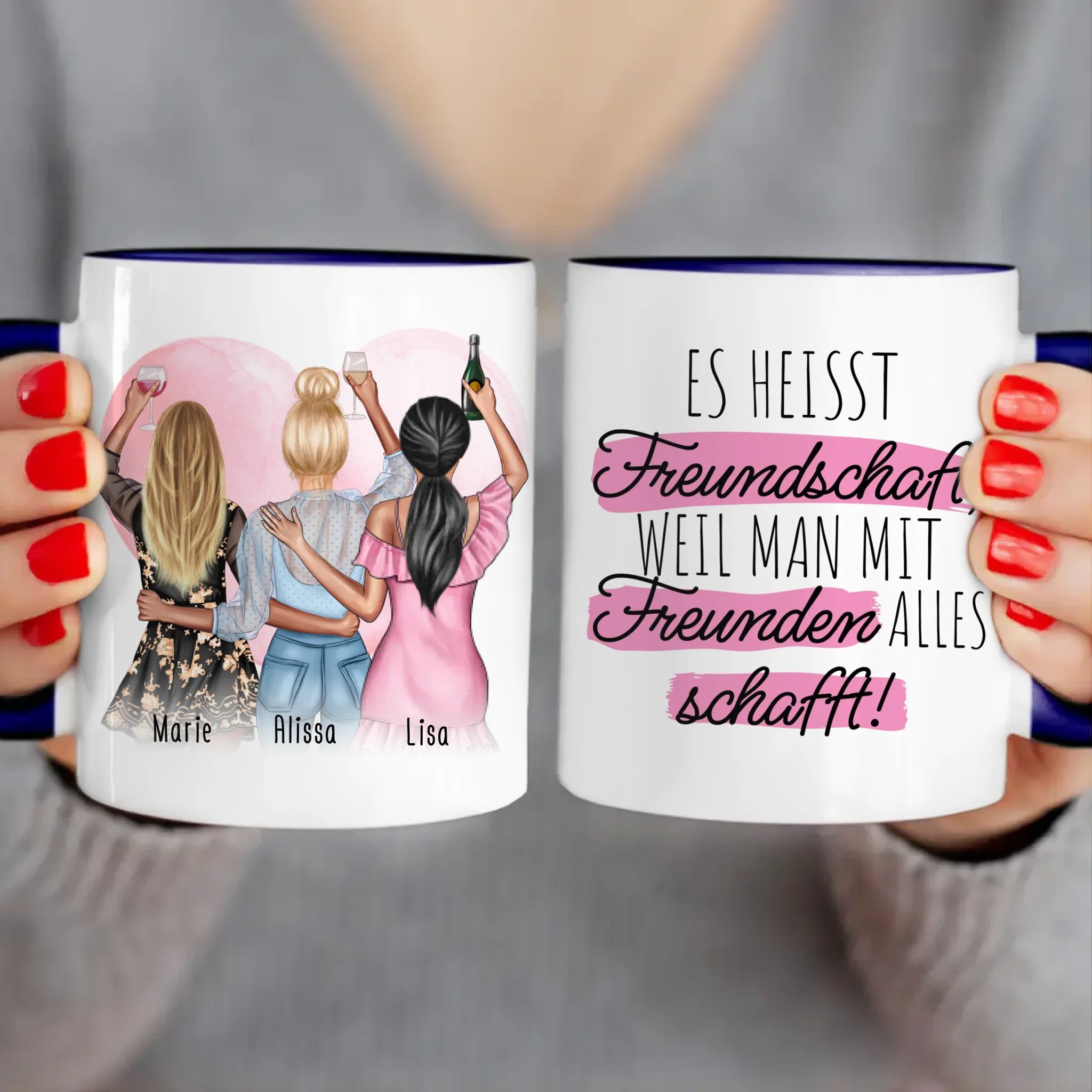 Personalisierte Tasse Beste Freundinnen (3 Freundinnen)