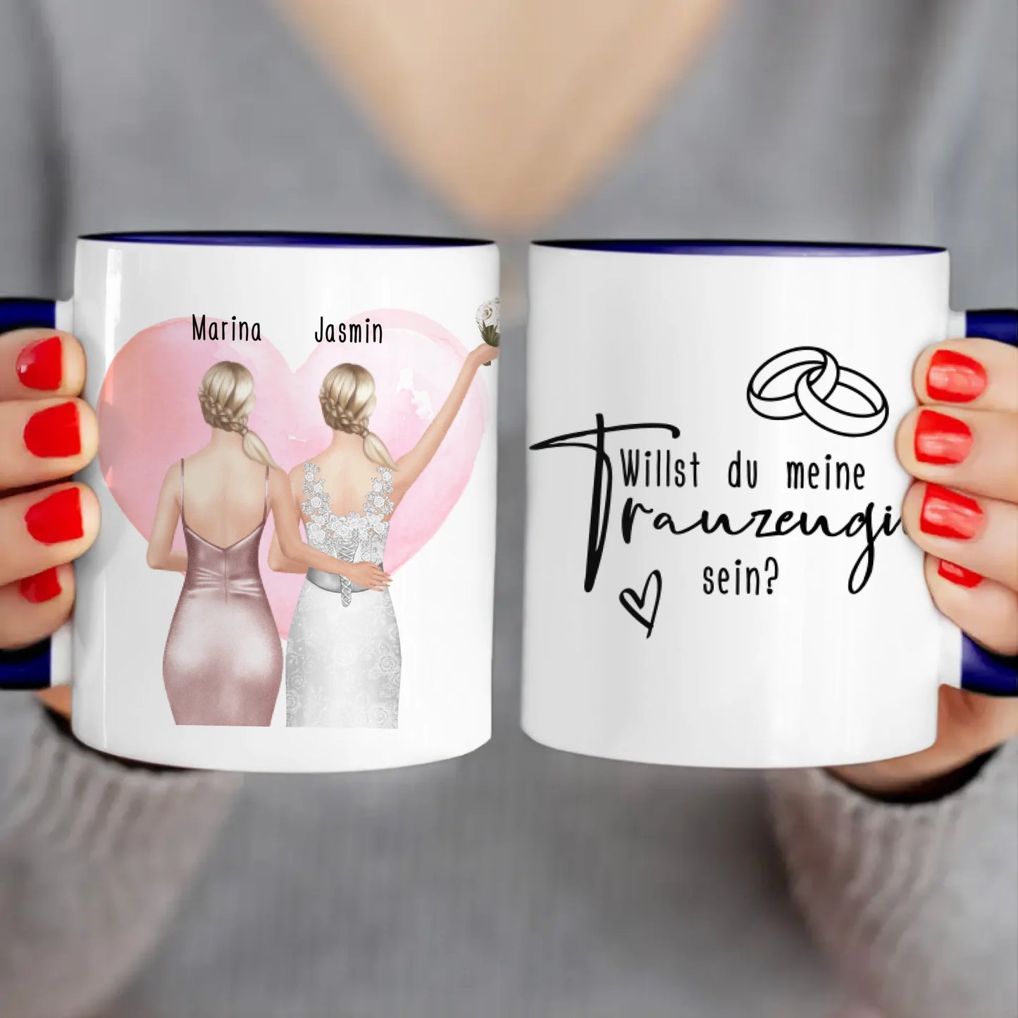 Personalisierte Tasse mit Trauzeugin und Braut - Hochzeitsgeschenk - Trauzeugin Geschenk