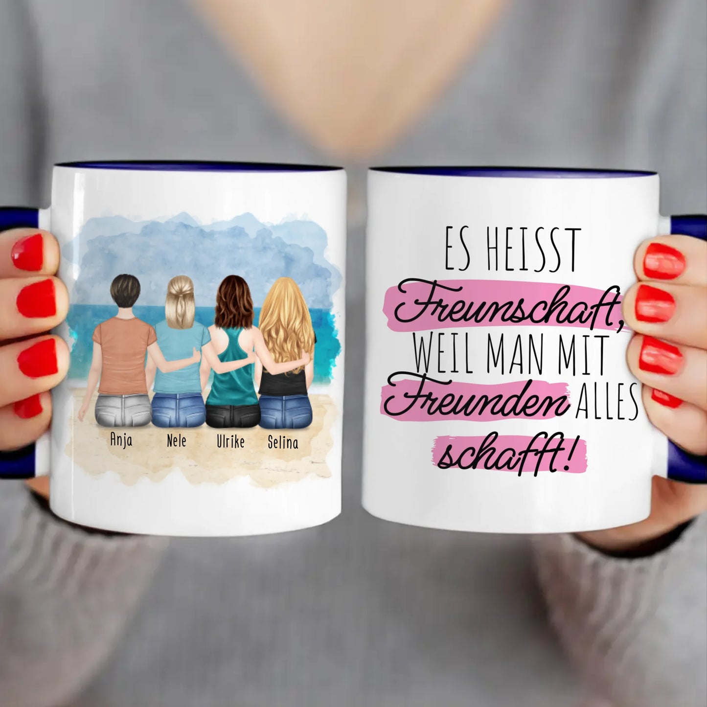 Personalisierte Tasse für Beste Freundinnen (4 Freundinnen)