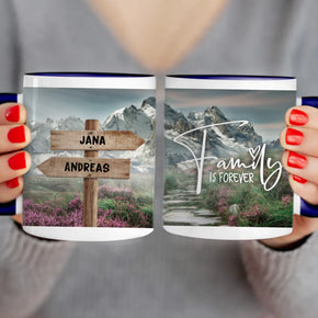 Personalisierte Wegweiser Tasse mit euren Namen