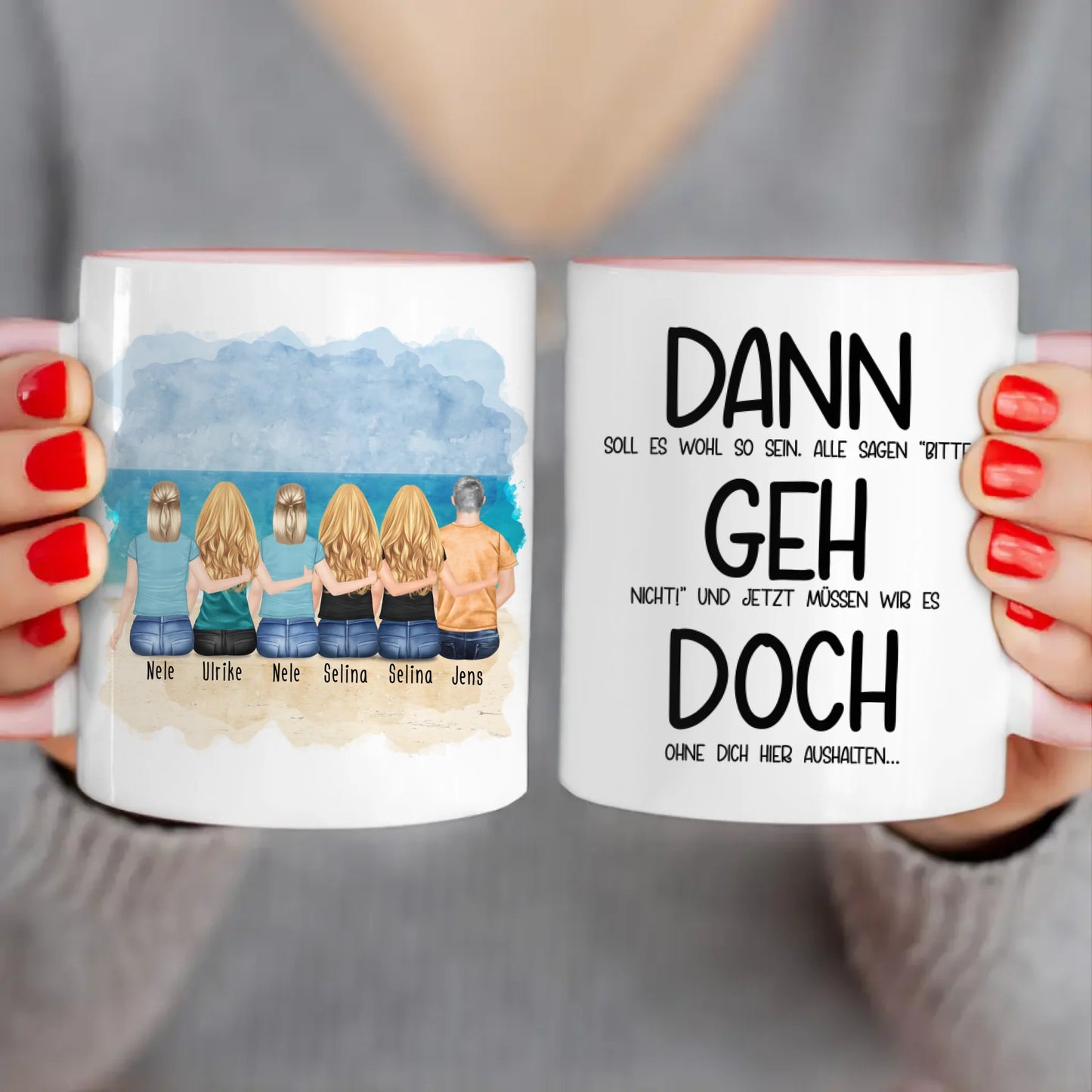 Personalisierte Tasse Kollegen (5 Frauen + 1 Mann) - Abschiedsgeschenk