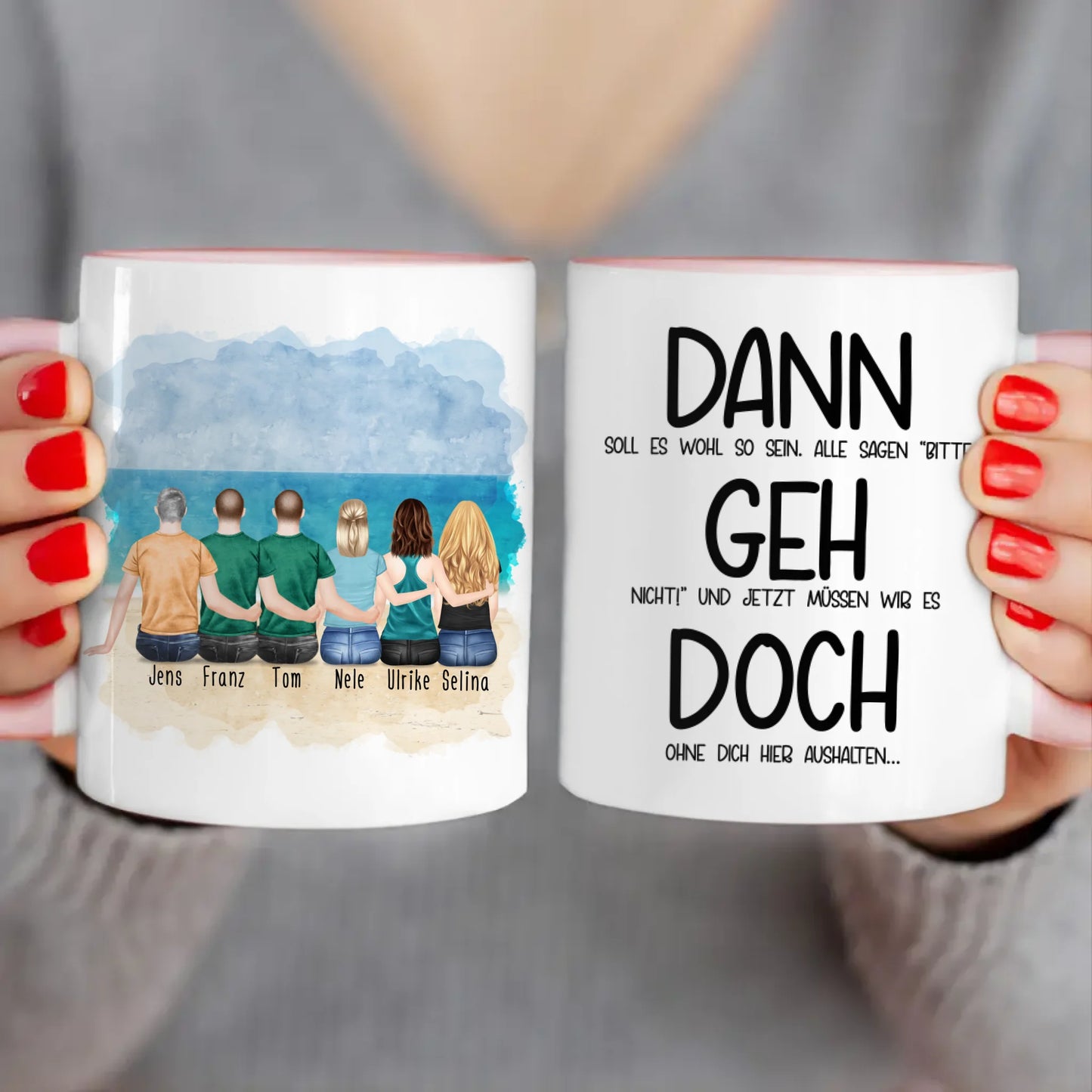 Personalisierte Tasse Kollegen (3 Frauen + 3 Männer) - Abschiedsgeschenk