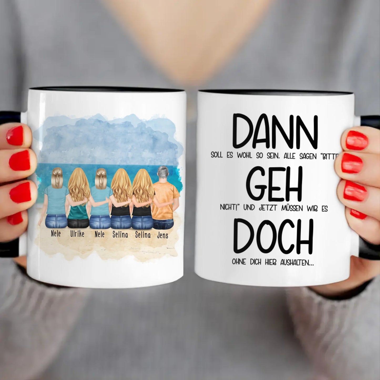 Personalisierte Tasse Kollegen (5 Frauen + 1 Mann) - Abschiedsgeschenk