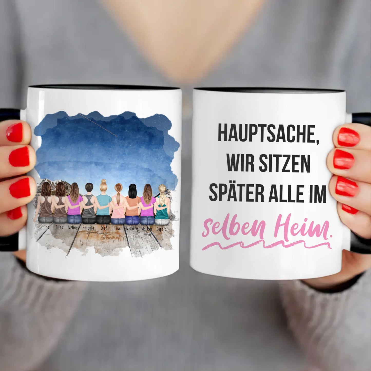 Personalisierte Tasse für Beste Freundinnen (9 Freundinnen)