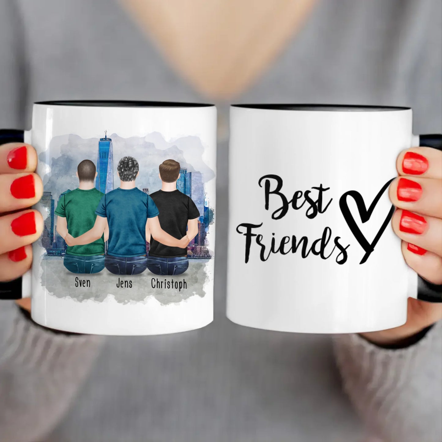 Personalisierte Tasse - Beste Freunde (3 Männer)