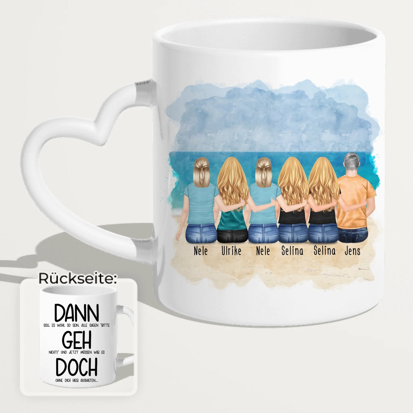 Personalisierte Tasse Kollegen (5 Frauen + 1 Mann) - Abschiedsgeschenk