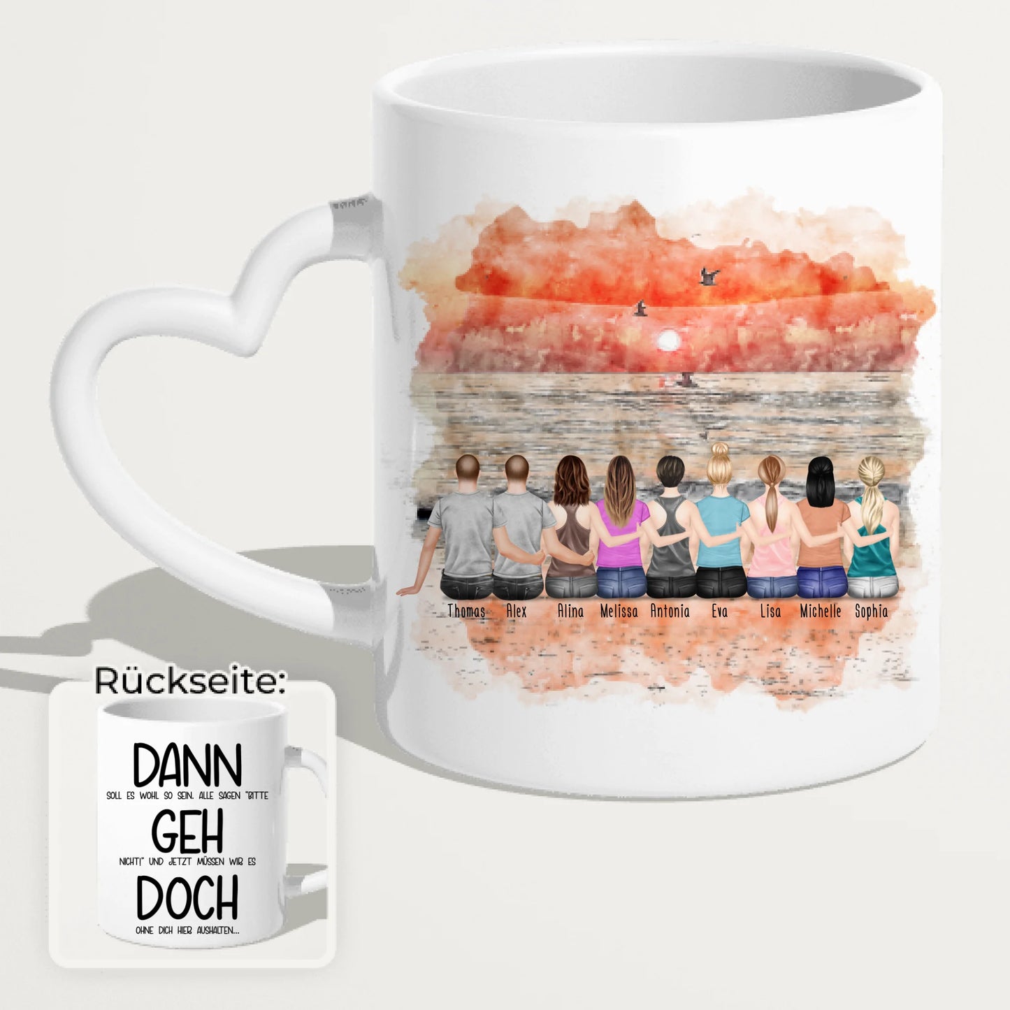 Personalisierte Tasse Kollegen (7 Frauen +  2 Männer) - Abschiedsgeschenk