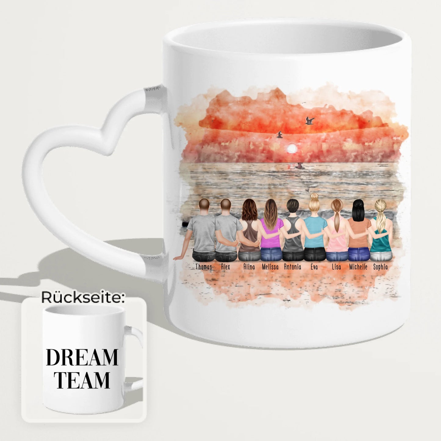 Personalisierte Tasse - Beste Freunde (7 Frauen + 2 Männer)