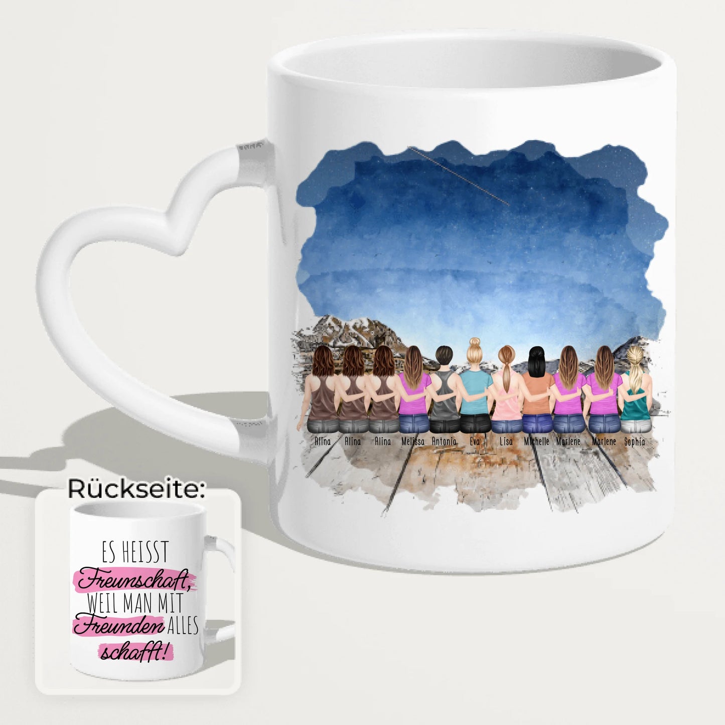 Personalisierte Tasse für Beste Freundinnen (11 Freundinnen)