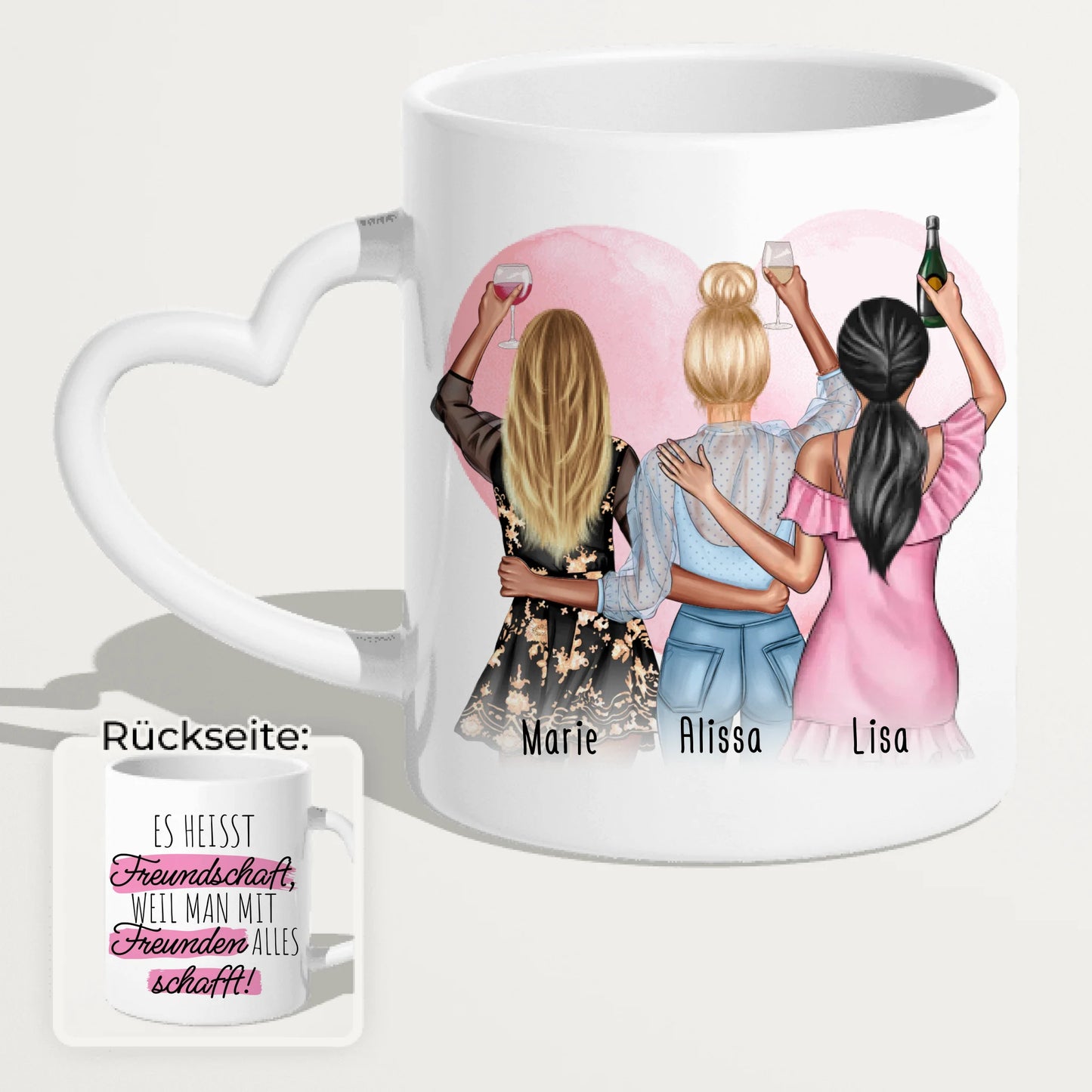 Personalisierte Tasse Beste Freundinnen (3 Freundinnen)