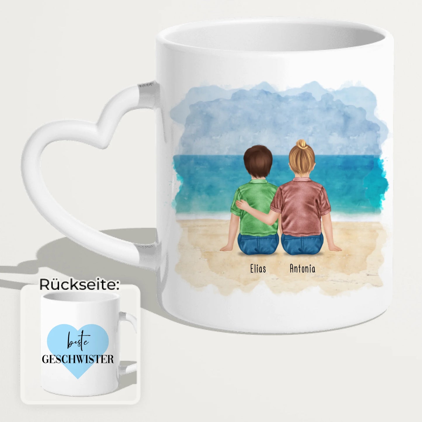 Personalisierte Tasse - Beste Geschwister (2 Kinder)