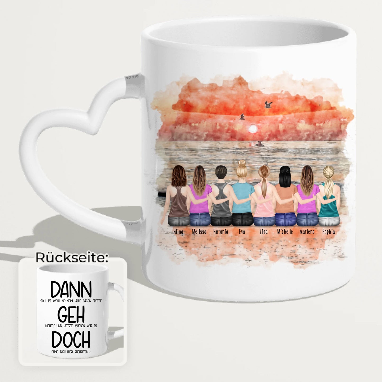 Personalisierte Tasse Kollegen (8 Frauen) - Abschiedsgeschenk