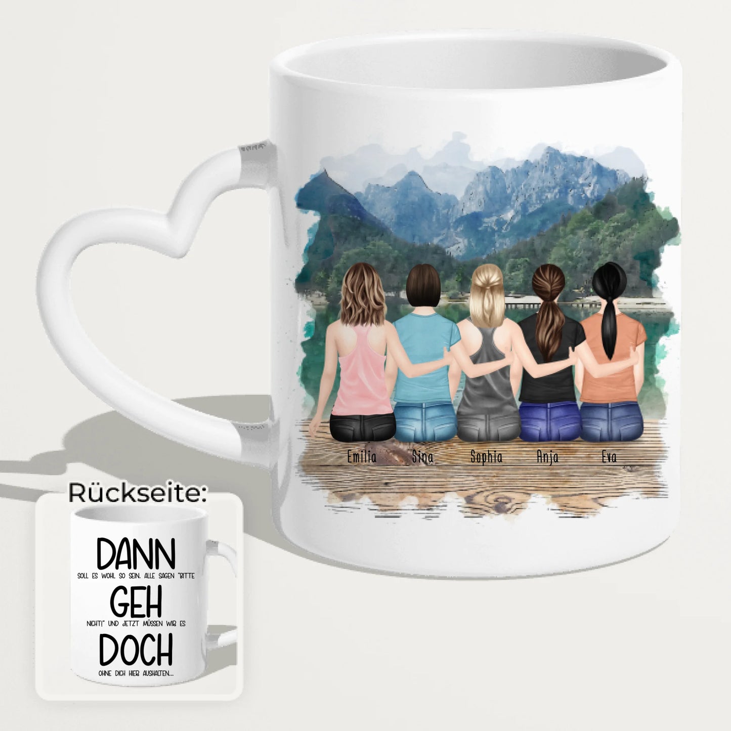 Personalisierte Tasse Kollegen (5 Frauen) - Abschiedsgeschenk