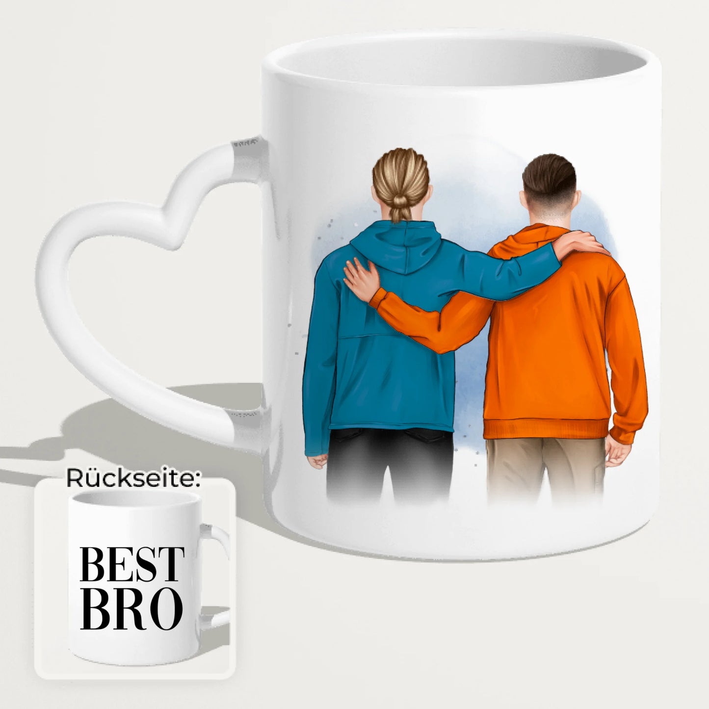 Personalisierte Tasse - 2 männliche Beste Freunde (stehend)