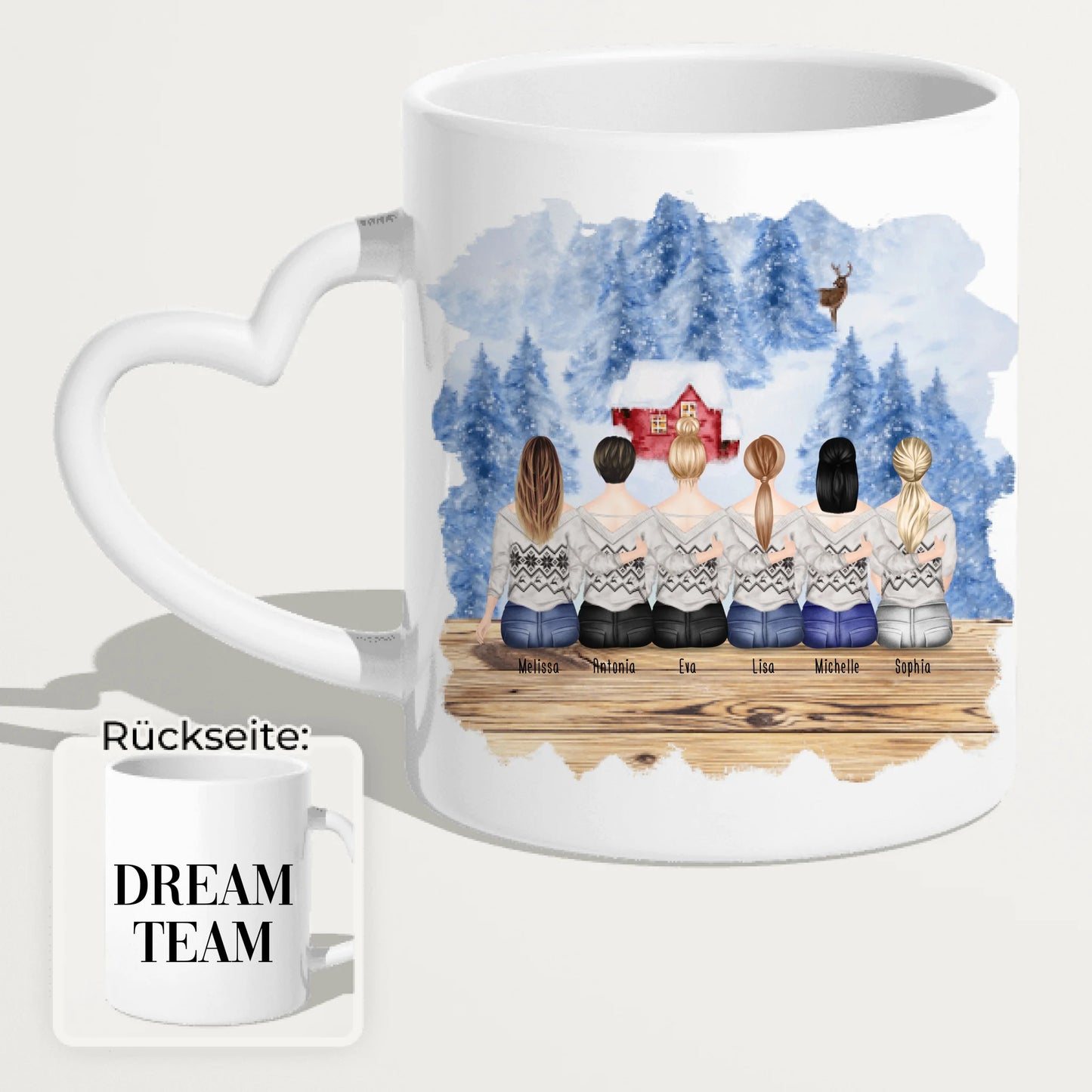 Personalisierte Tasse für Beste Freundinnen (6 Freundinnen) - Weihnachtstasse