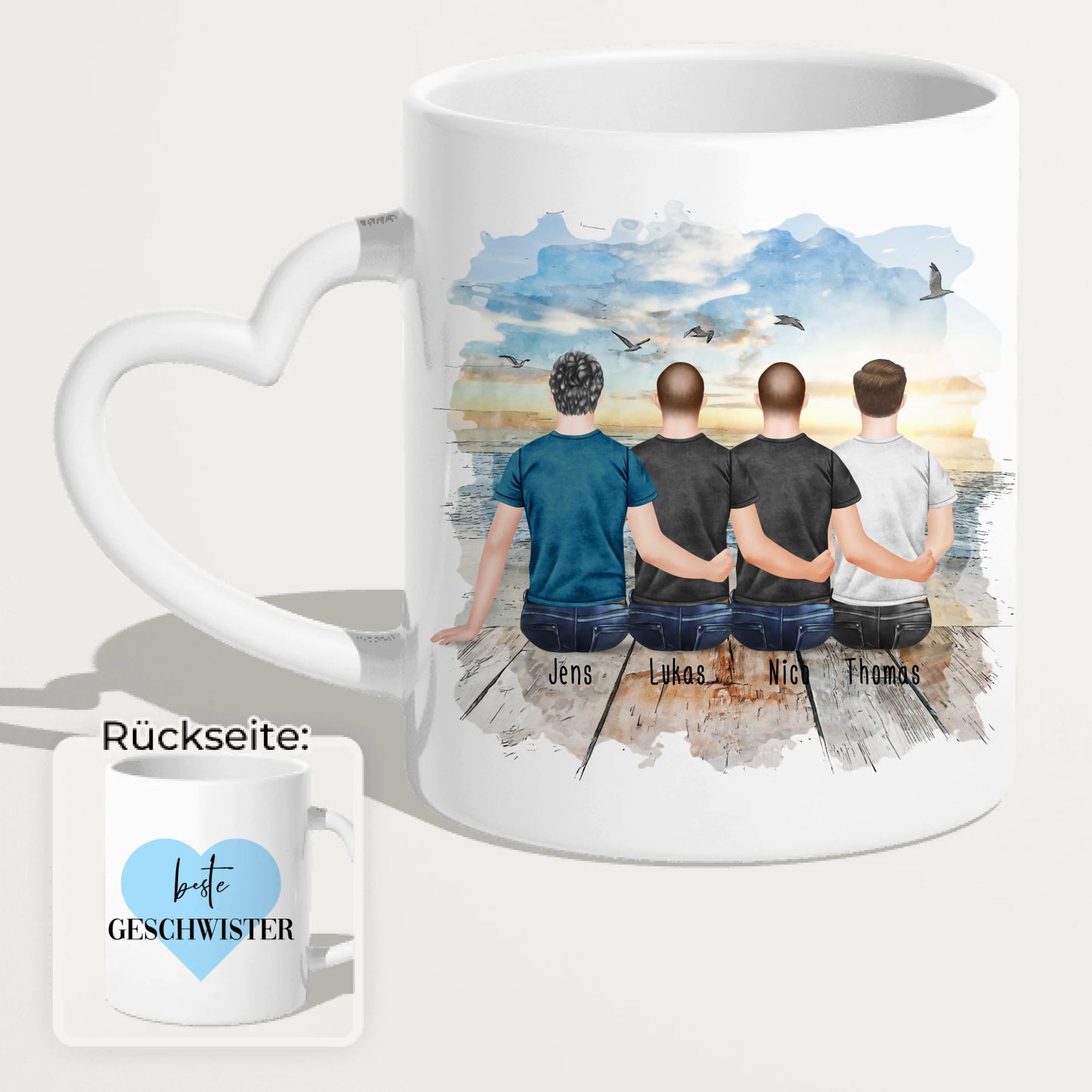 Personalisierte Tasse mit Bruder (4 Brüder)