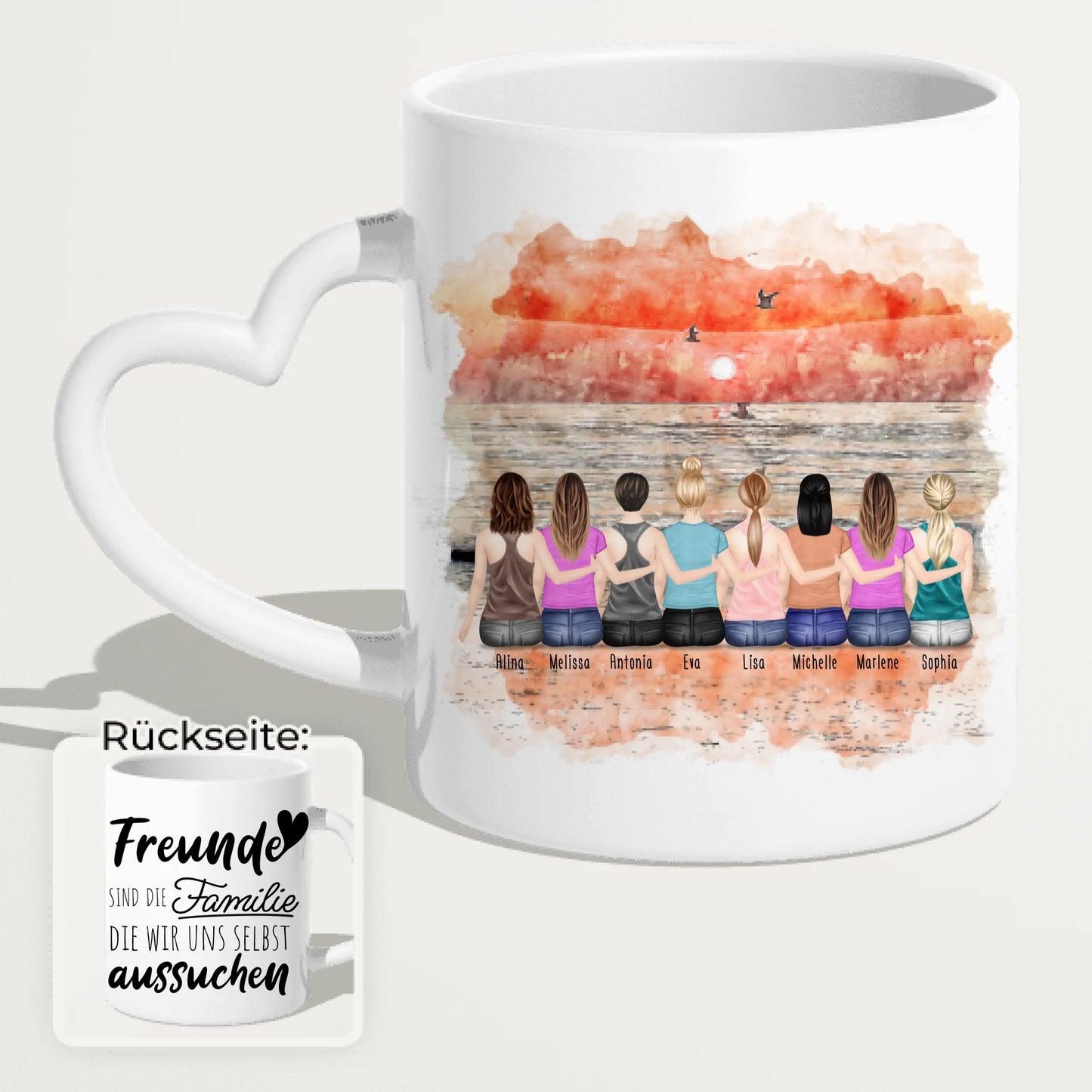 Personalisierte Tasse für Beste Freundinnen (8 Freundinnen)