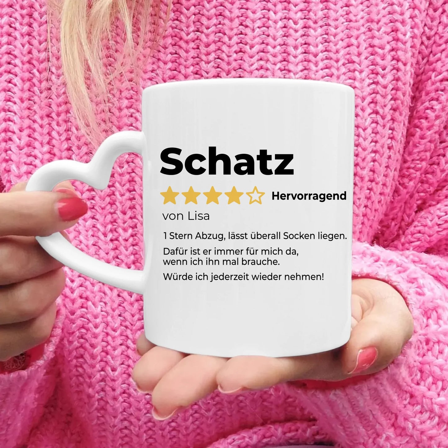 Personalisierte Tasse - Bewertung für Partner