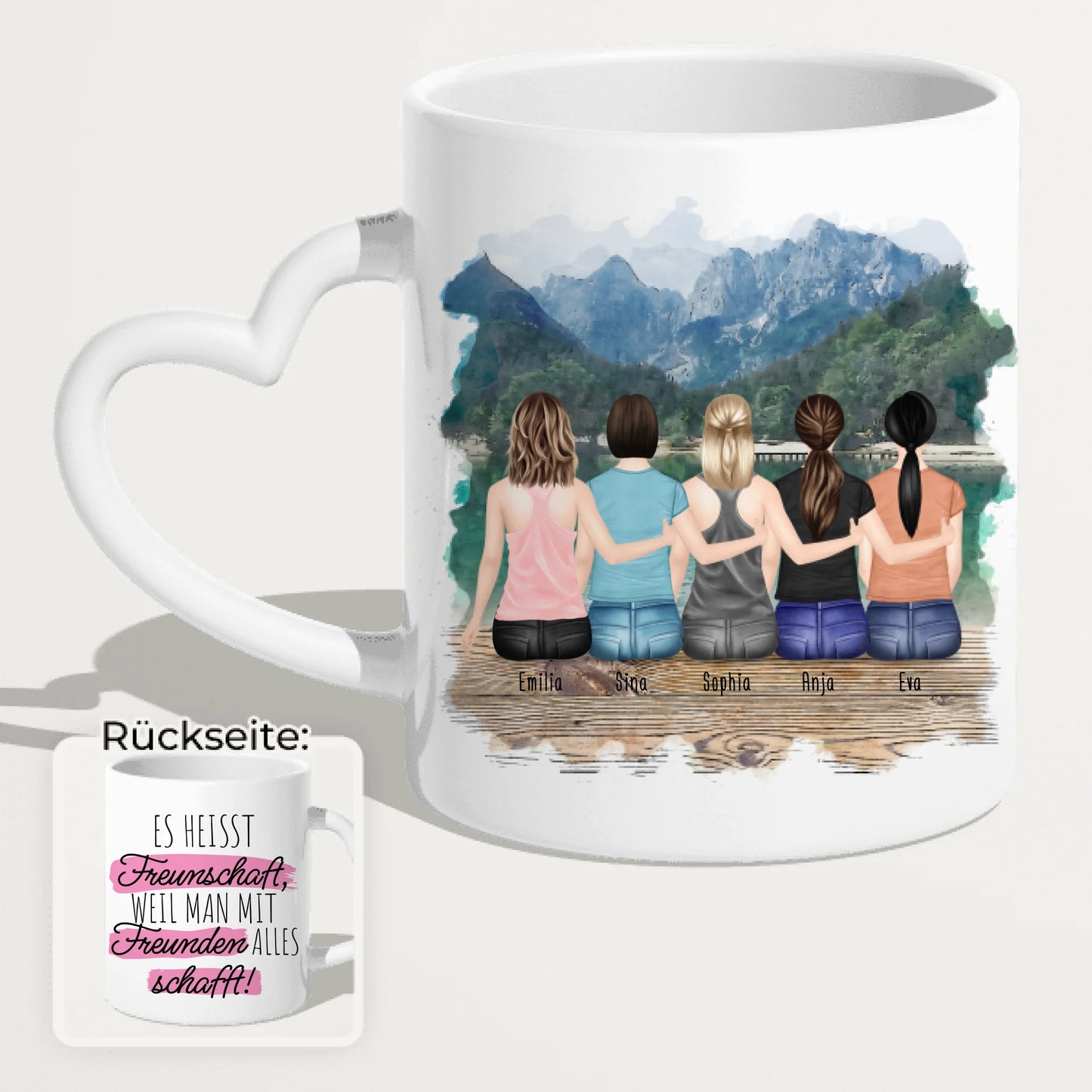 Personalisierte Tasse für Beste Schwestern (5 Schwestern)