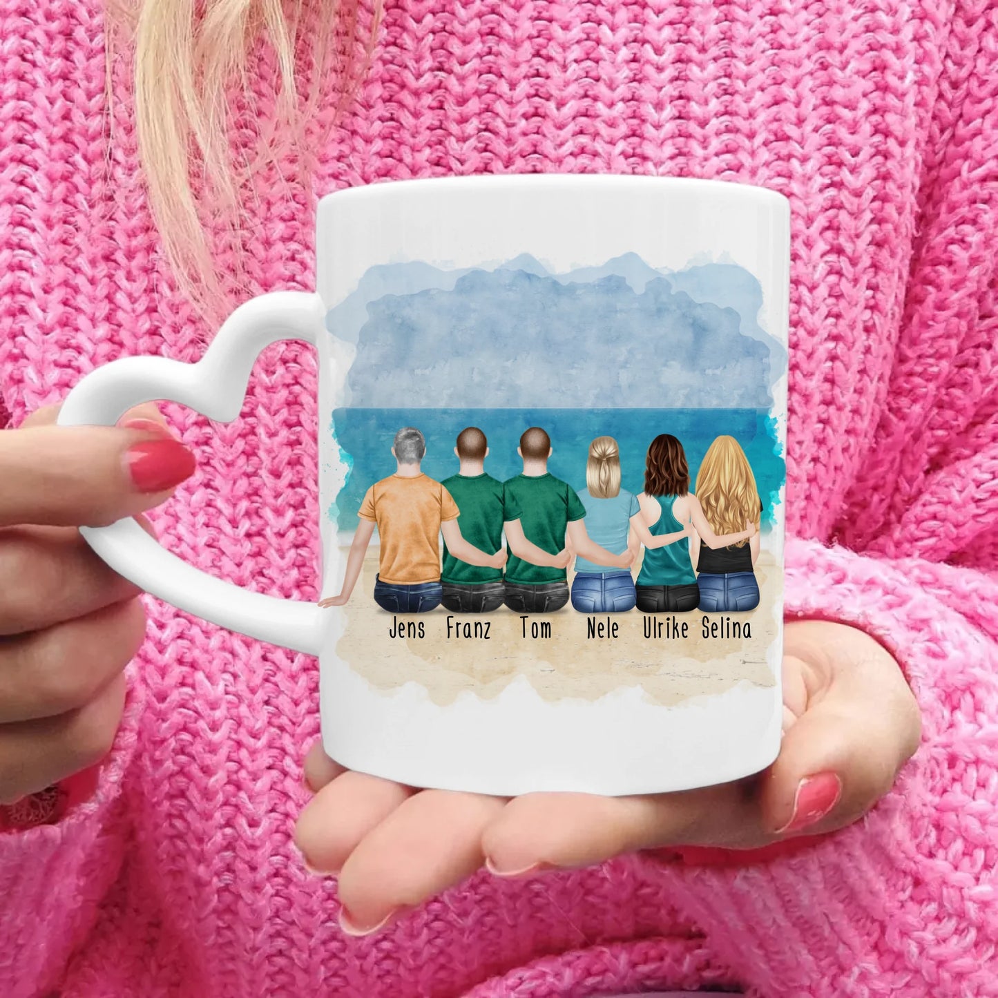 Personalisierte Tasse Kollegen (3 Frauen + 3 Männer) - Abschiedsgeschenk