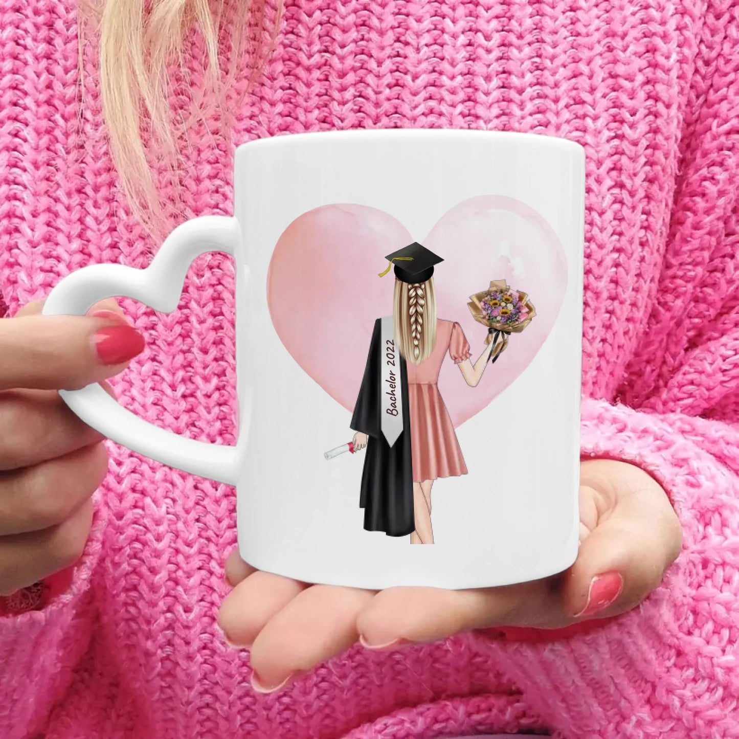 Personalisierte Tasse - Bachelor/Master/Abi/Schulabschluss Geschenk (1 Frau)