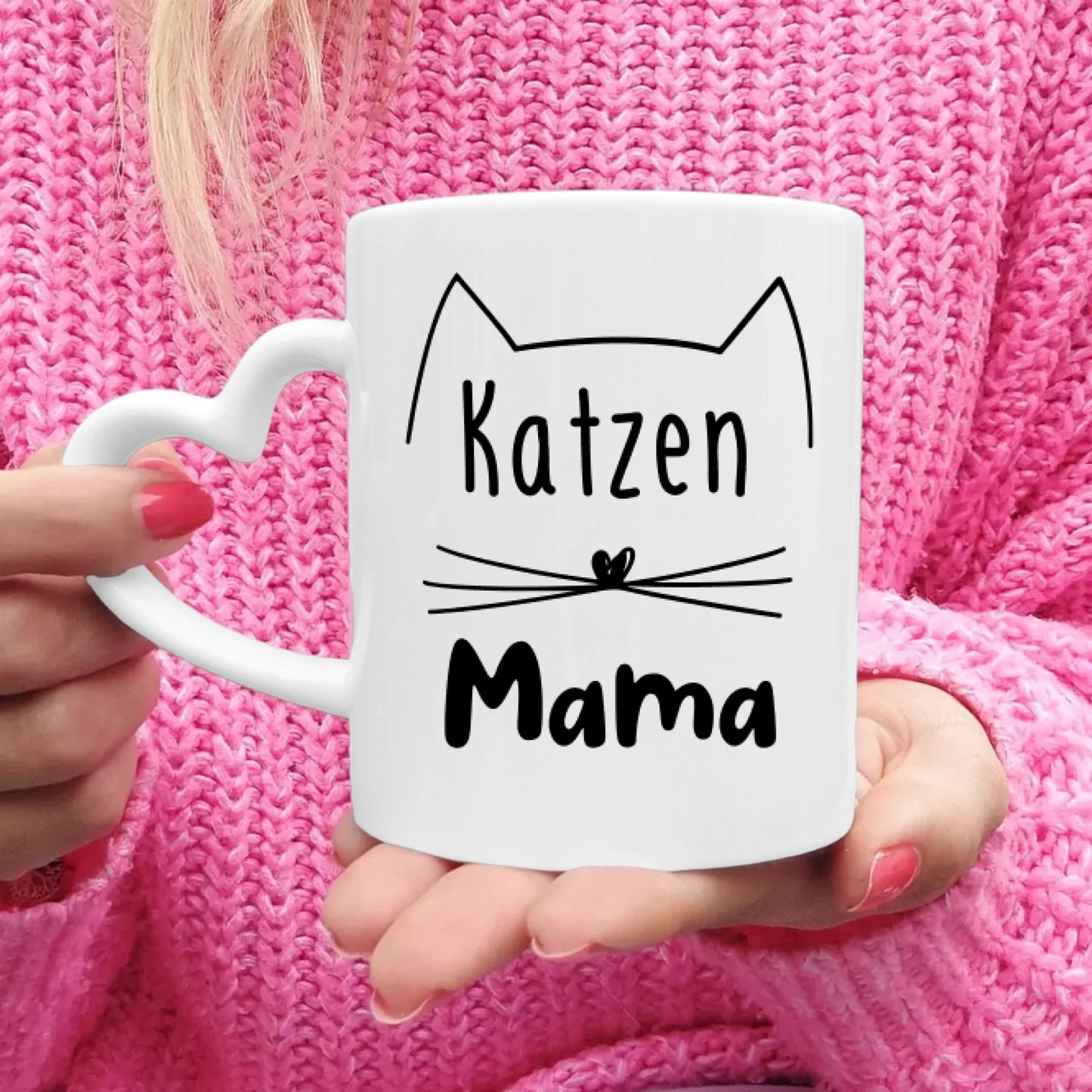 Personalisierte Tasse - Katzenmama/Katzenpapa (1-6 Katzen) (gezeichnet)