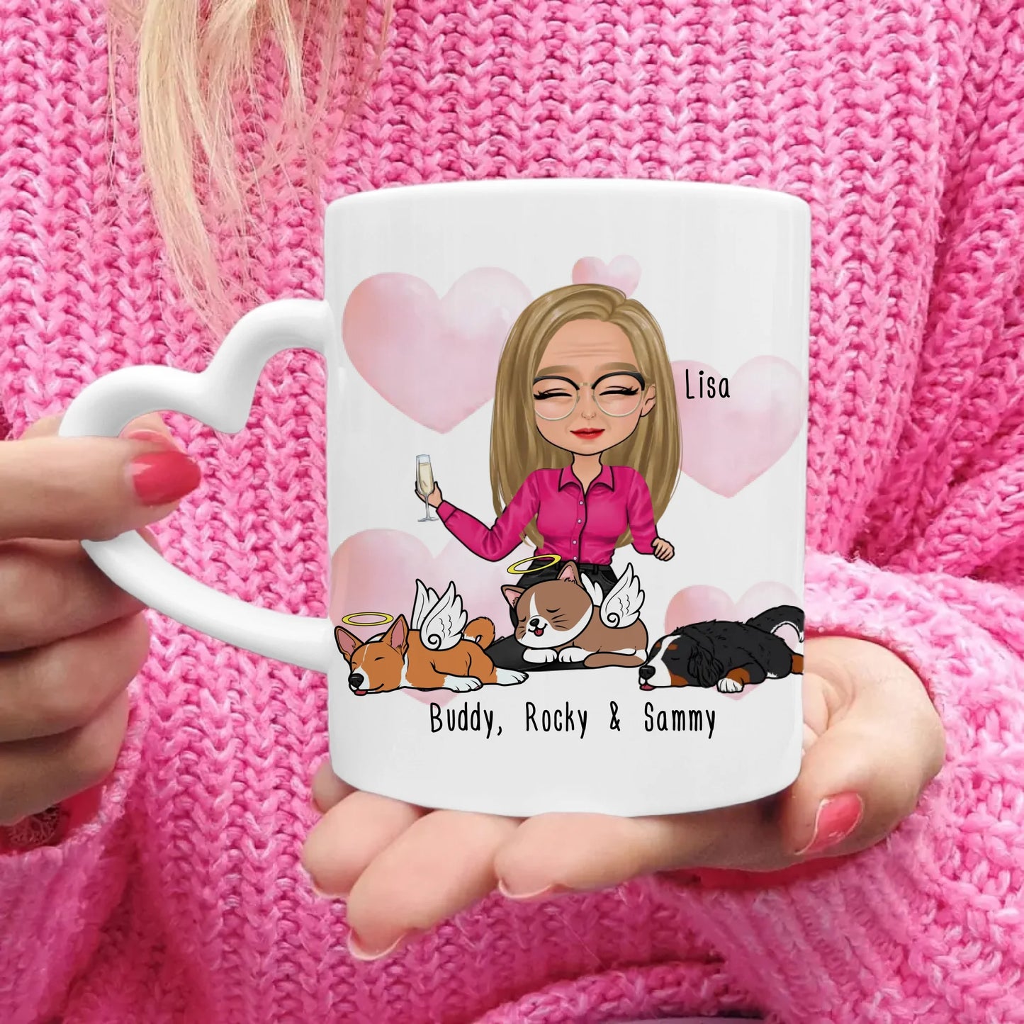 Personalisierte Tasse Hundemama/Katzenmama/Tiermama (1-8 Hunde/Katzen)