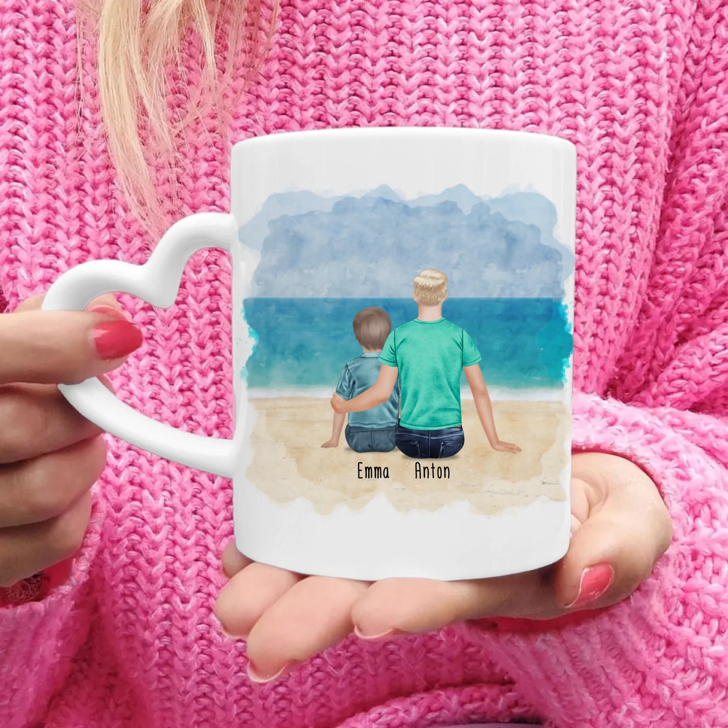 Personalisierte Tasse - 1 Teenager (m) + 1 Kind (m/w)