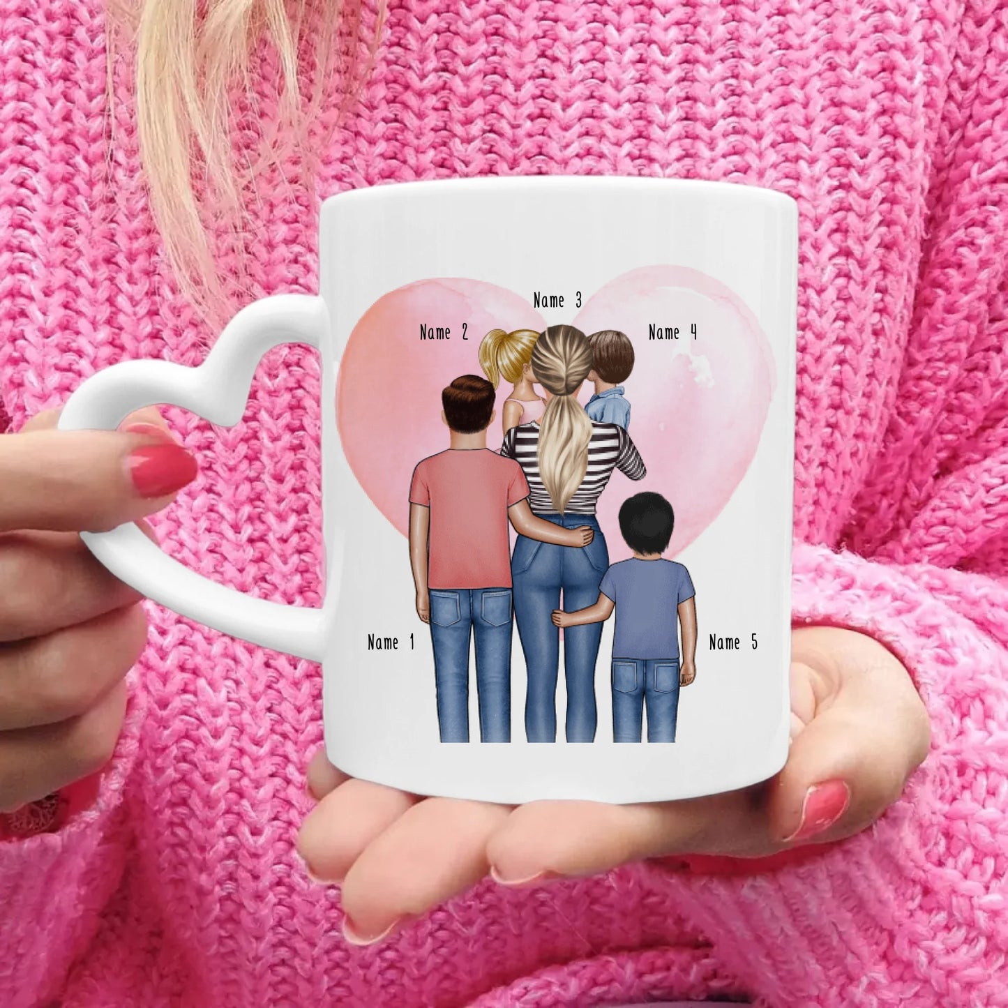 Personalisierte Tasse - Mama mit 1-4 Kindern