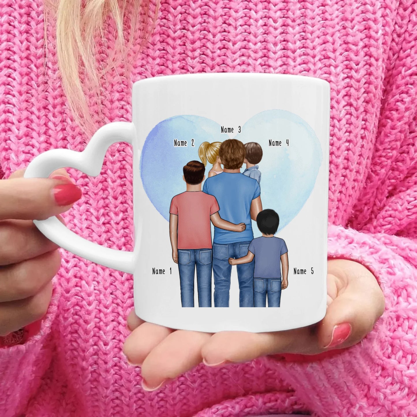 Personalisierte Tasse - Papa mit 1-4 Kindern