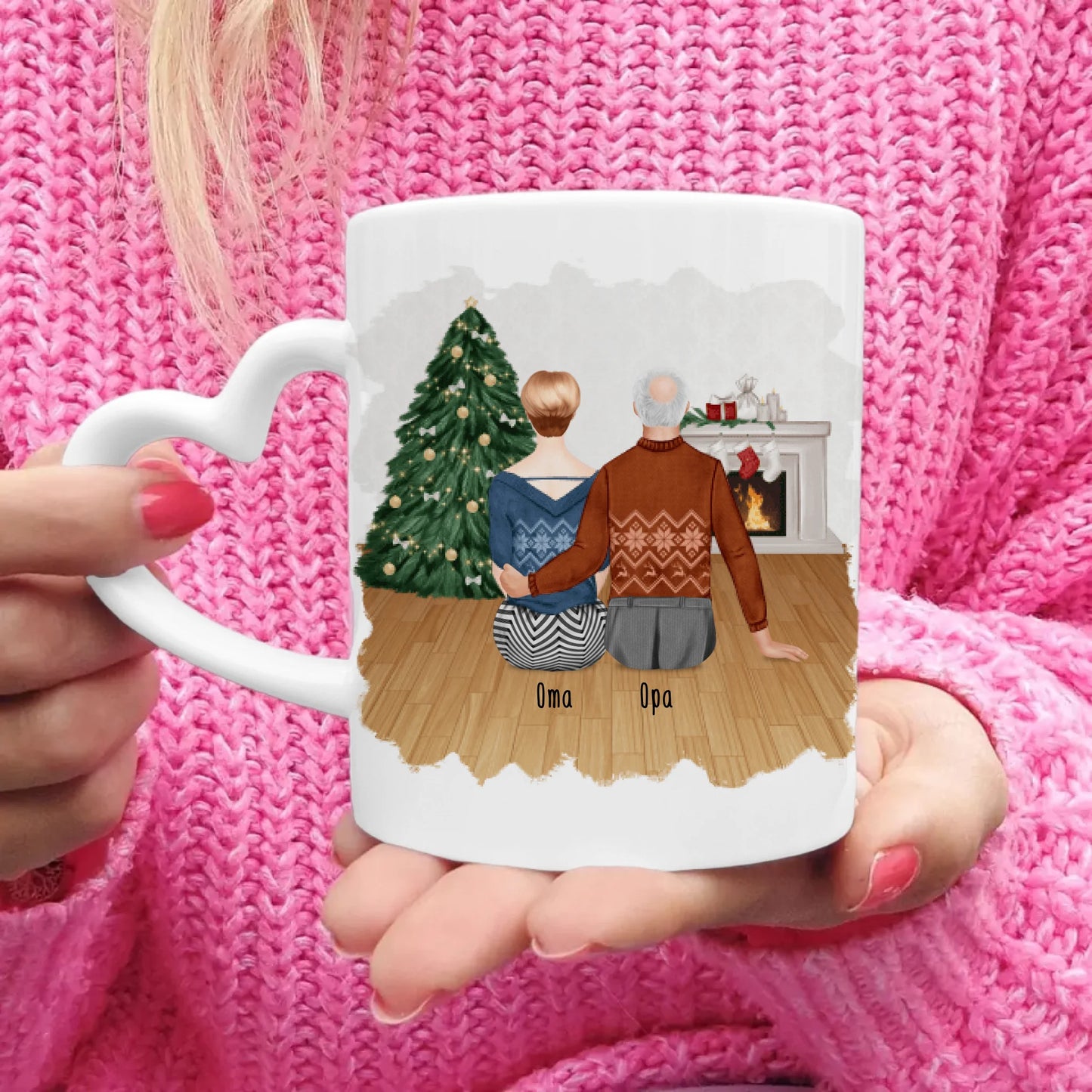 Personalisierte Tasse mit Oma und Opa - Weihnachtstasse