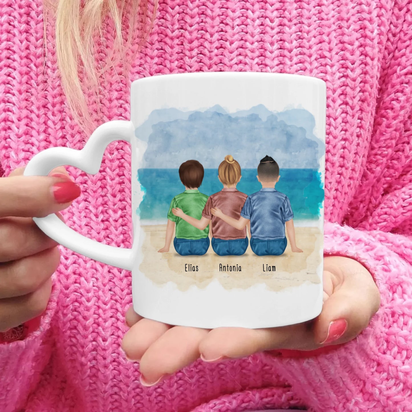 Personalisierte Tasse - Beste Geschwister (3 Kinder)