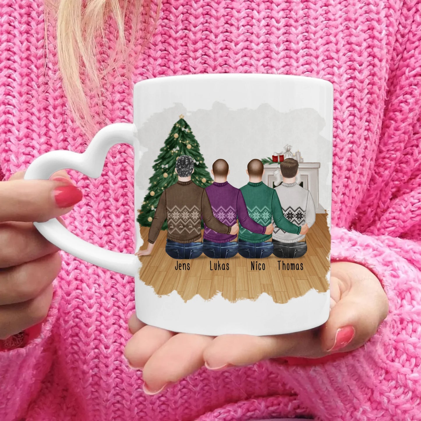 Personalisierte Tasse - Beste Freunde (4 Männer) - Weihnachtstasse