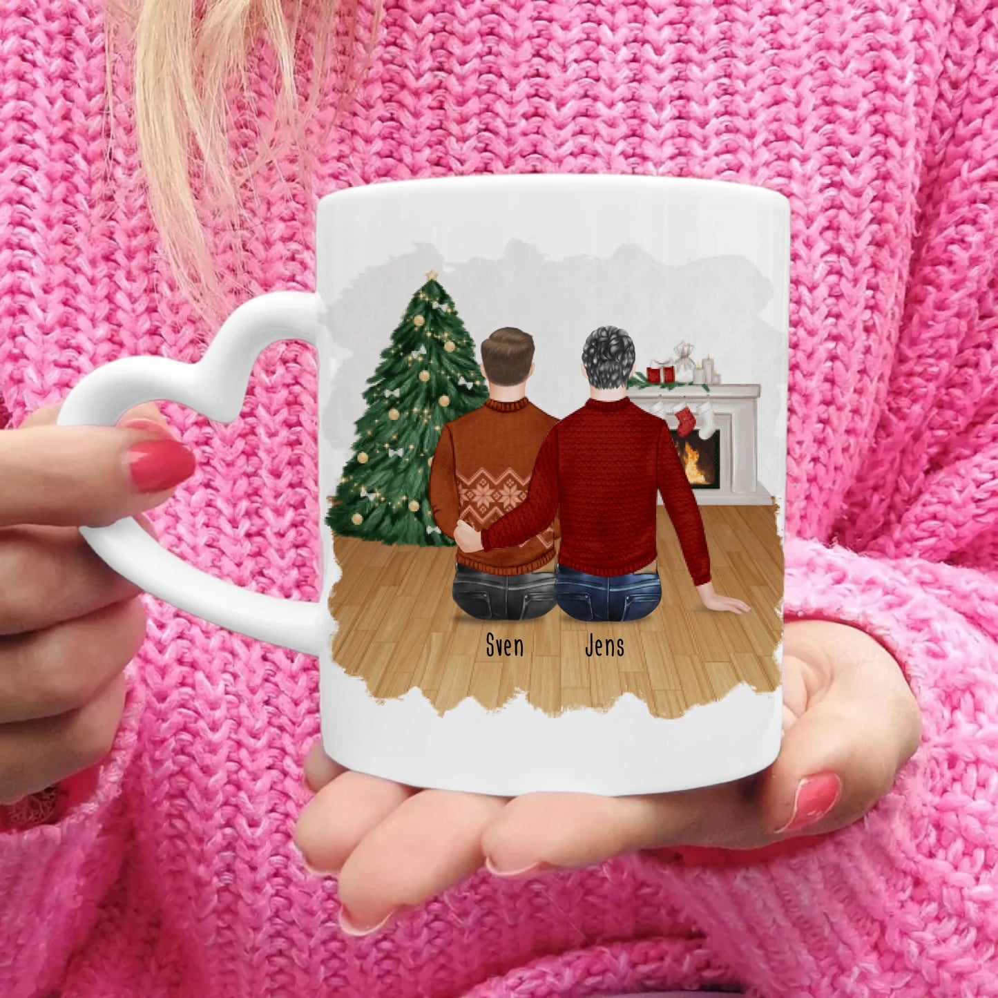 Personalisierte Tasse mit Bruder (2 Brüder) - Weihnachtstasse