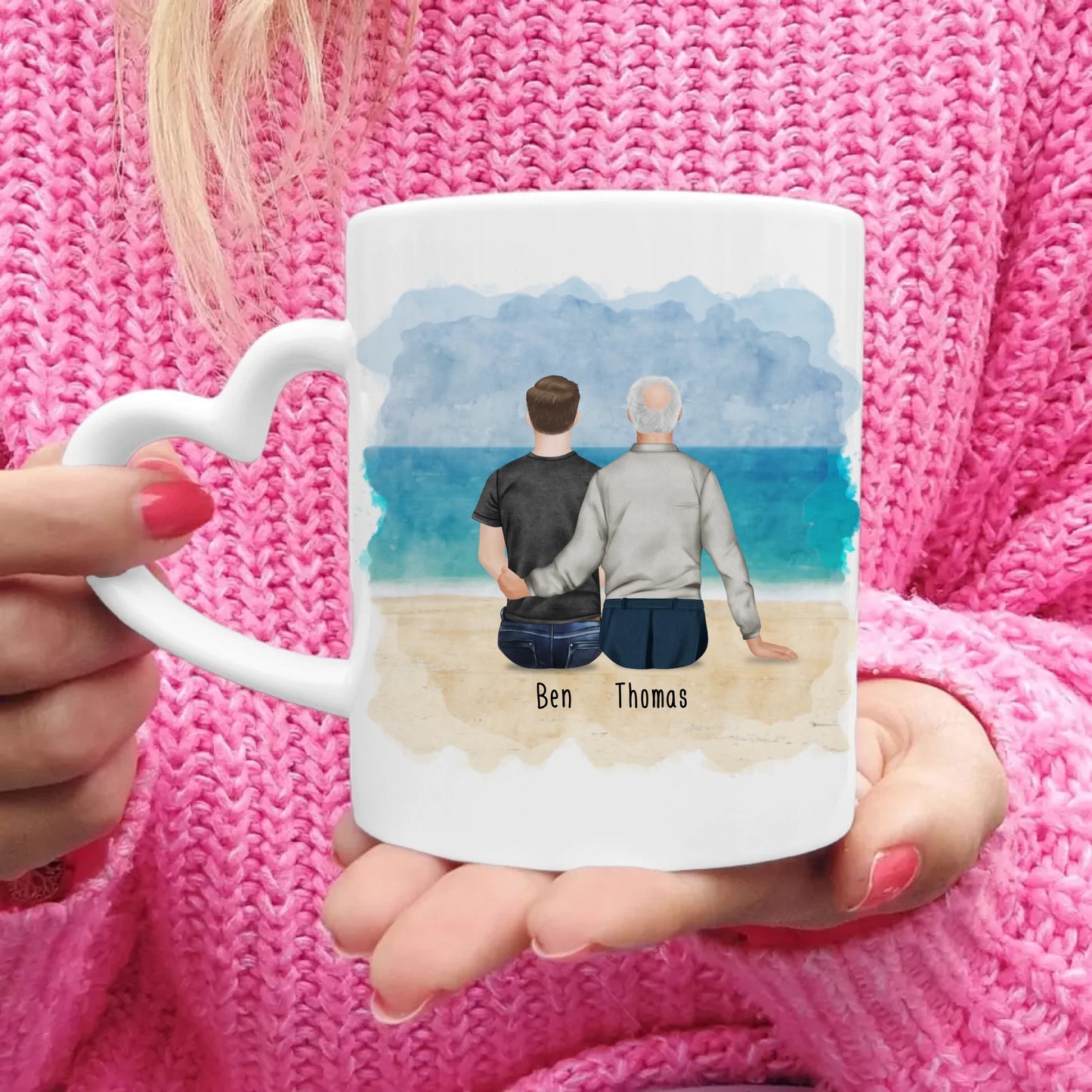 Personalisierte Tasse für Opa (1 Mann + 1 Opa)